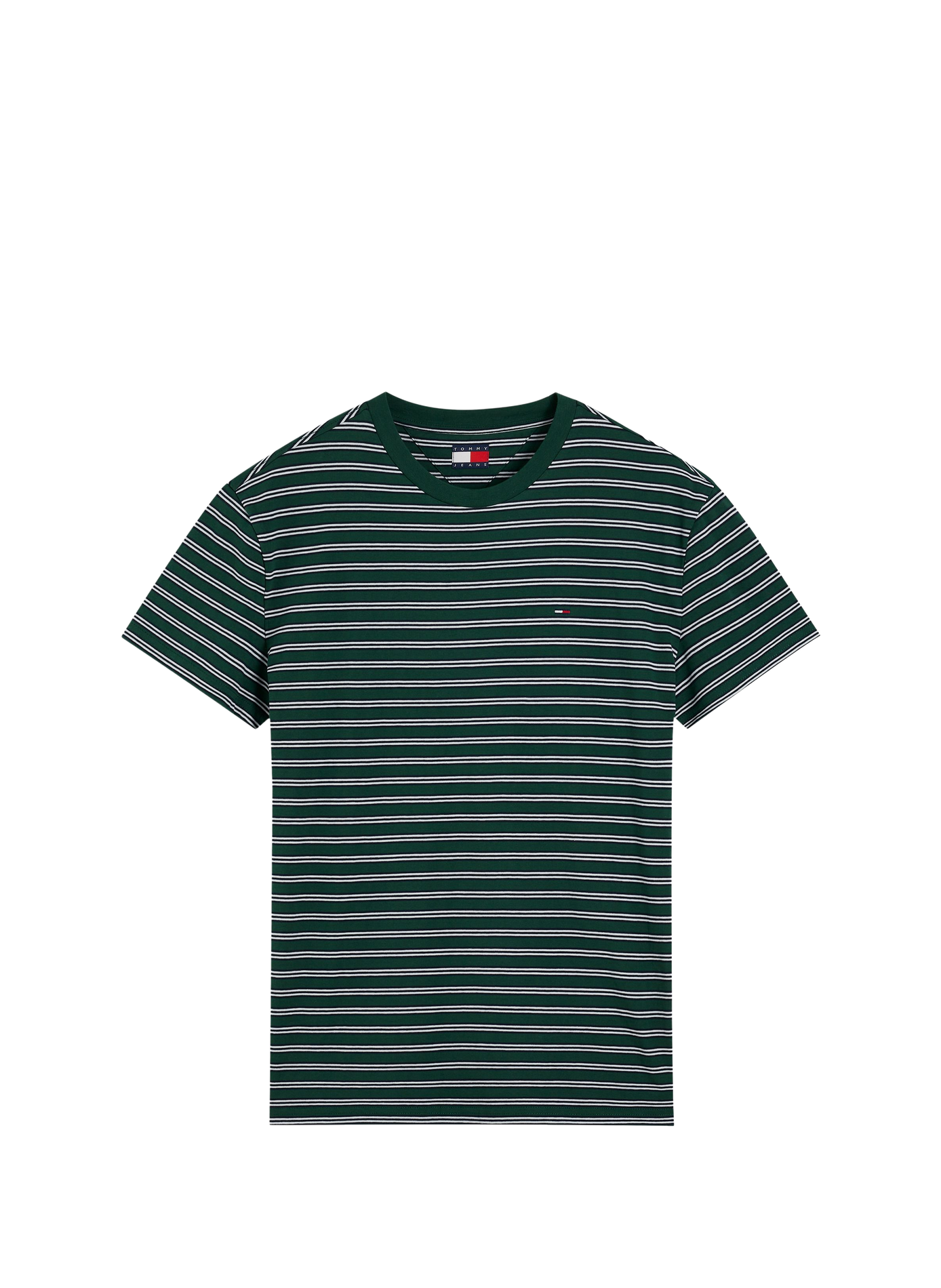 Straight striped cotton T-shirt TOMMY HILFIGER Green