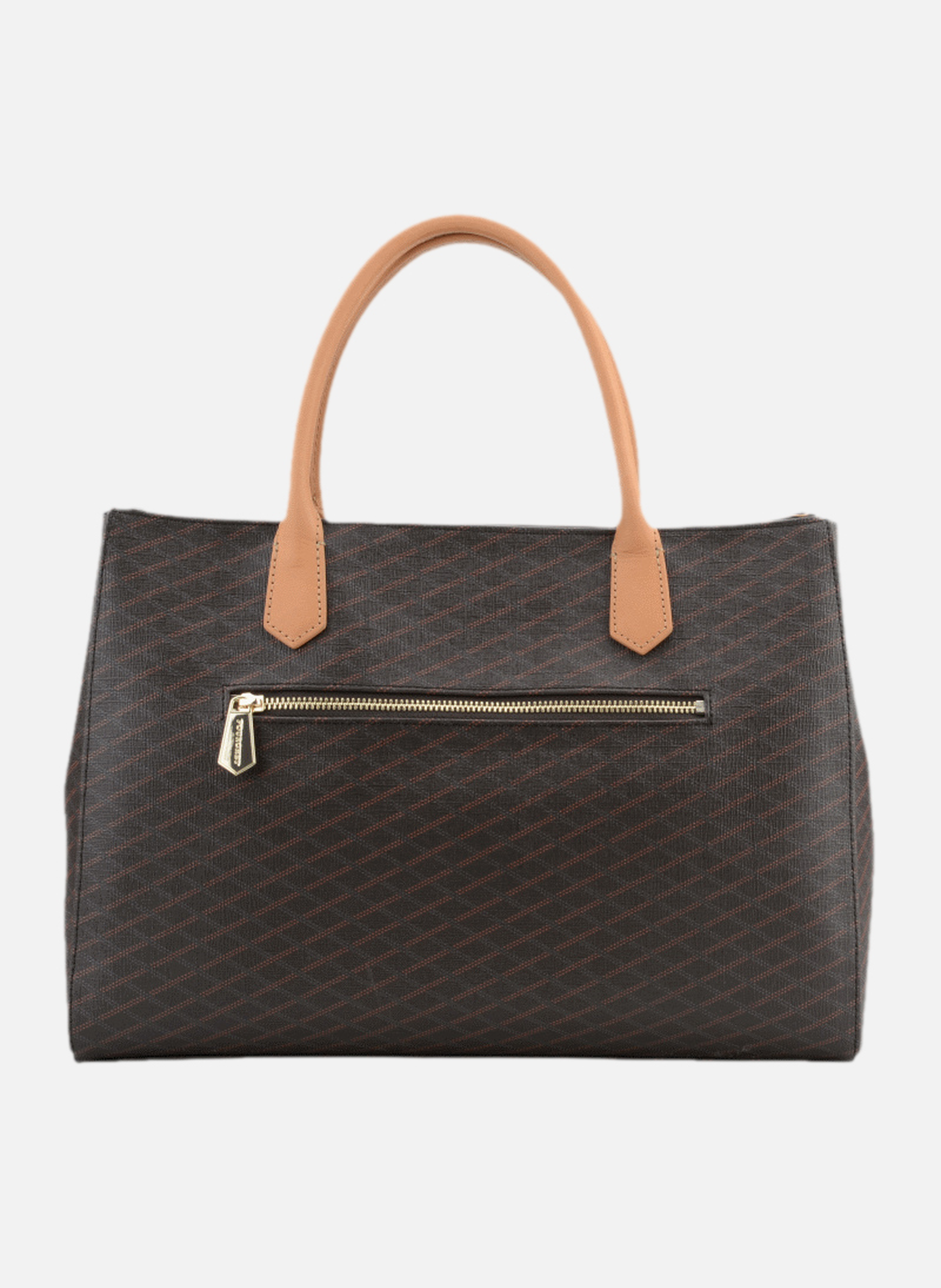 Volver coated | sac porté main gm en cuir de vachette POURCHET Marron