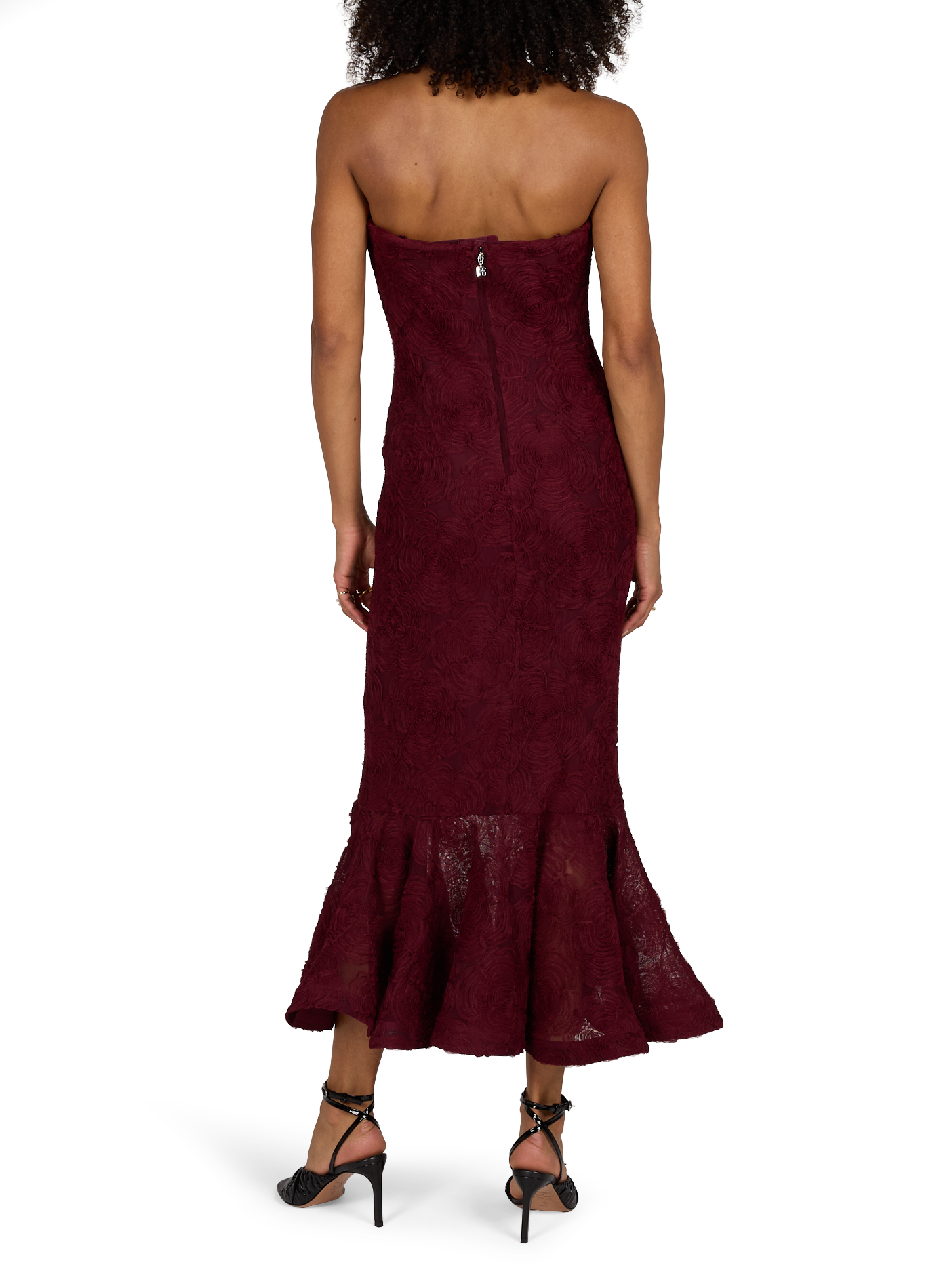 Sleeveless floral knit dress ROTATE Red