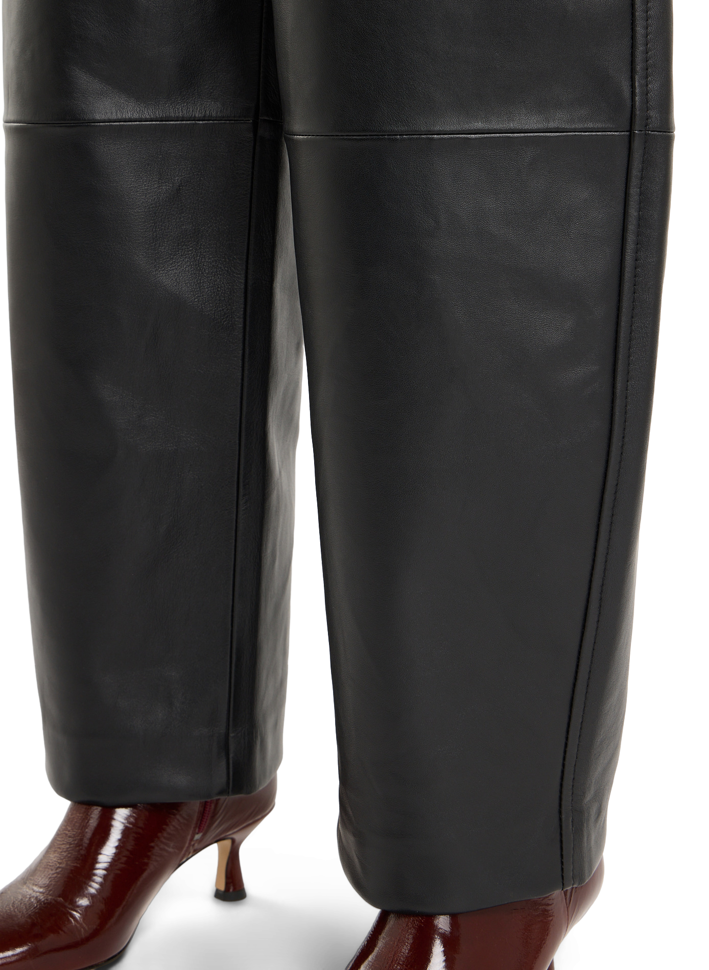 Wide leather pants SAISON 1865 Black