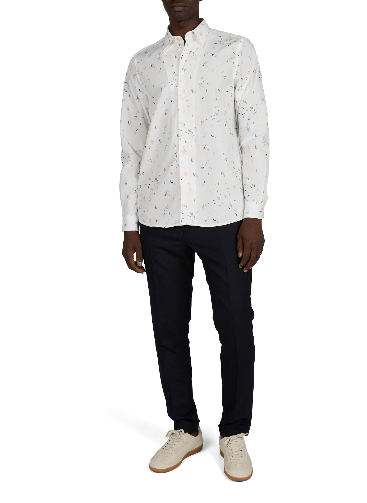 Chemise regular-fit col classique imprimée en coton PAUL SMITH Blanc