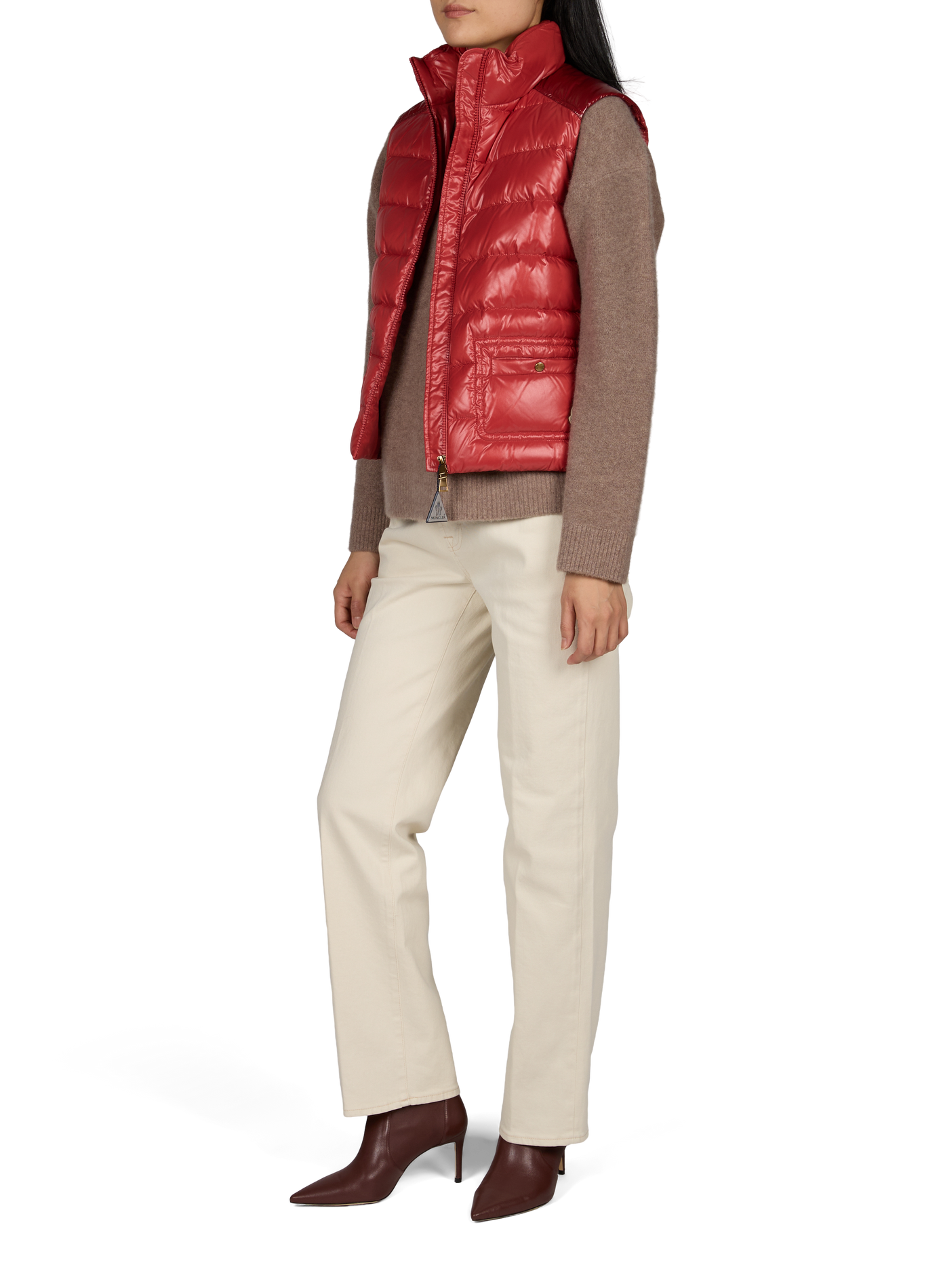 Gepolsterte ärmellose Weste Frelon MONCLER Rot