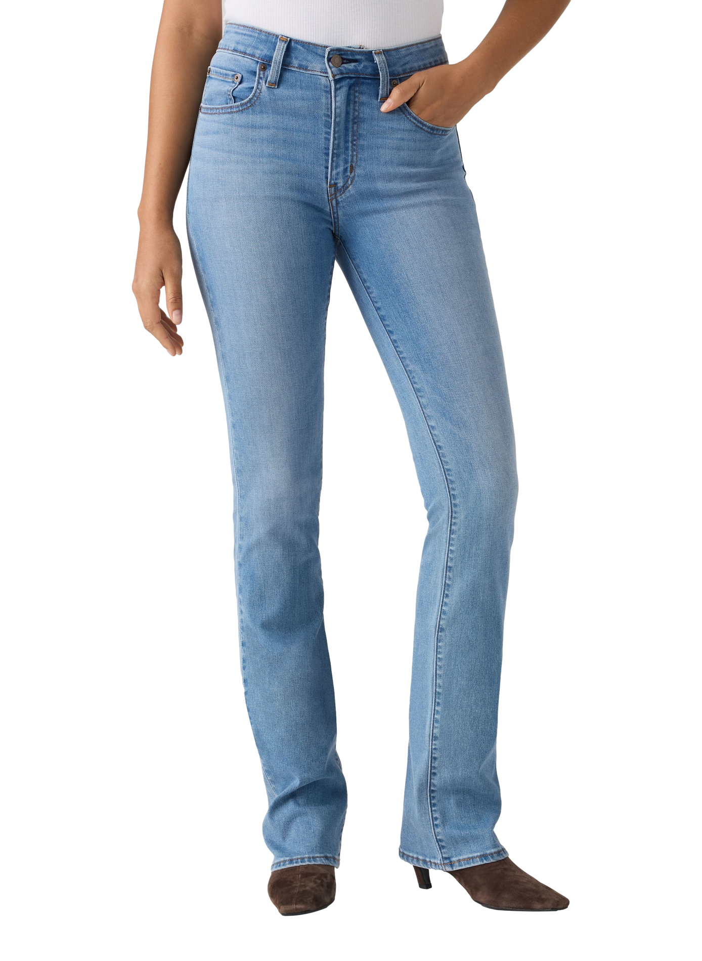 Bootcut-High-Waist-Jeans aus Baumwollmischung LEVI'S Blau