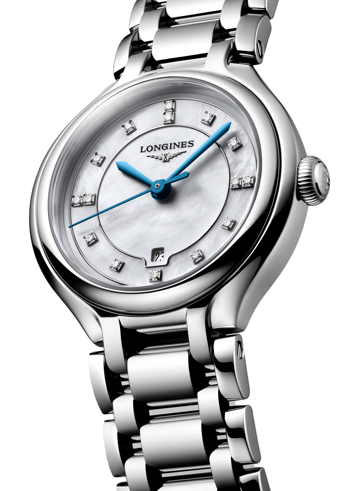Montre quartz Longines PrimaLuna en acier inoxydable LONGINES Blanc