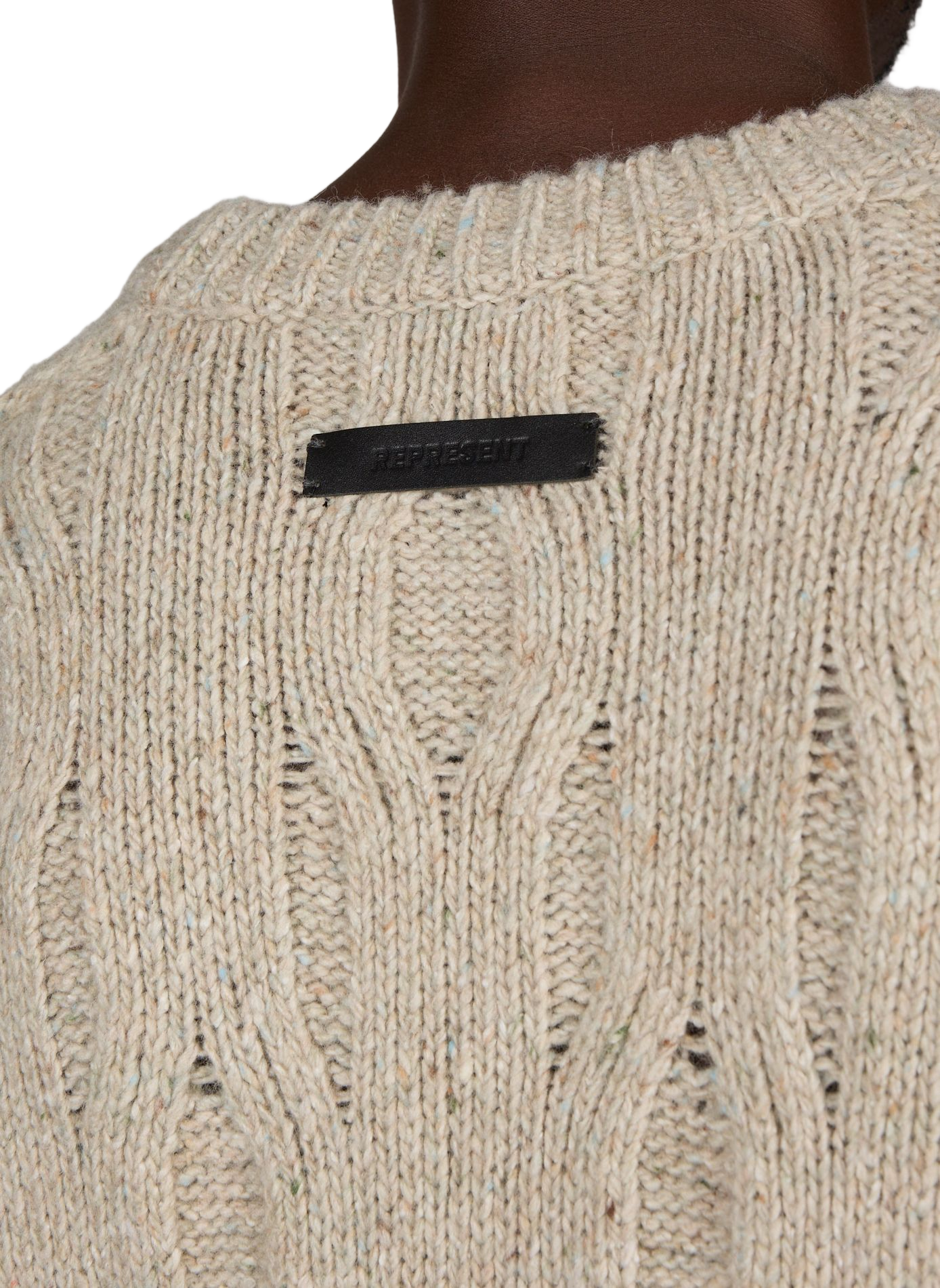 Oversized-Pullover aus Mischwolle REPRESENT Beige