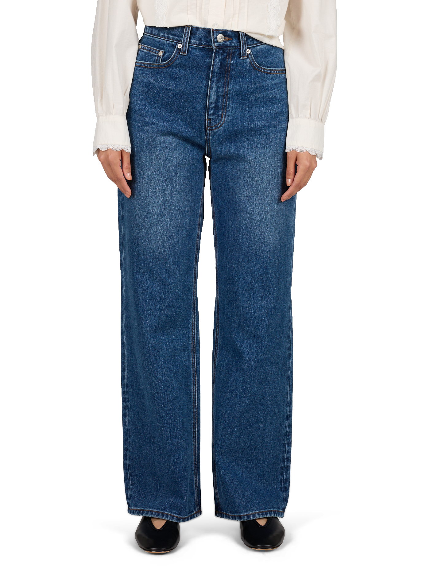 Wide cotton jeans DUNST Blue