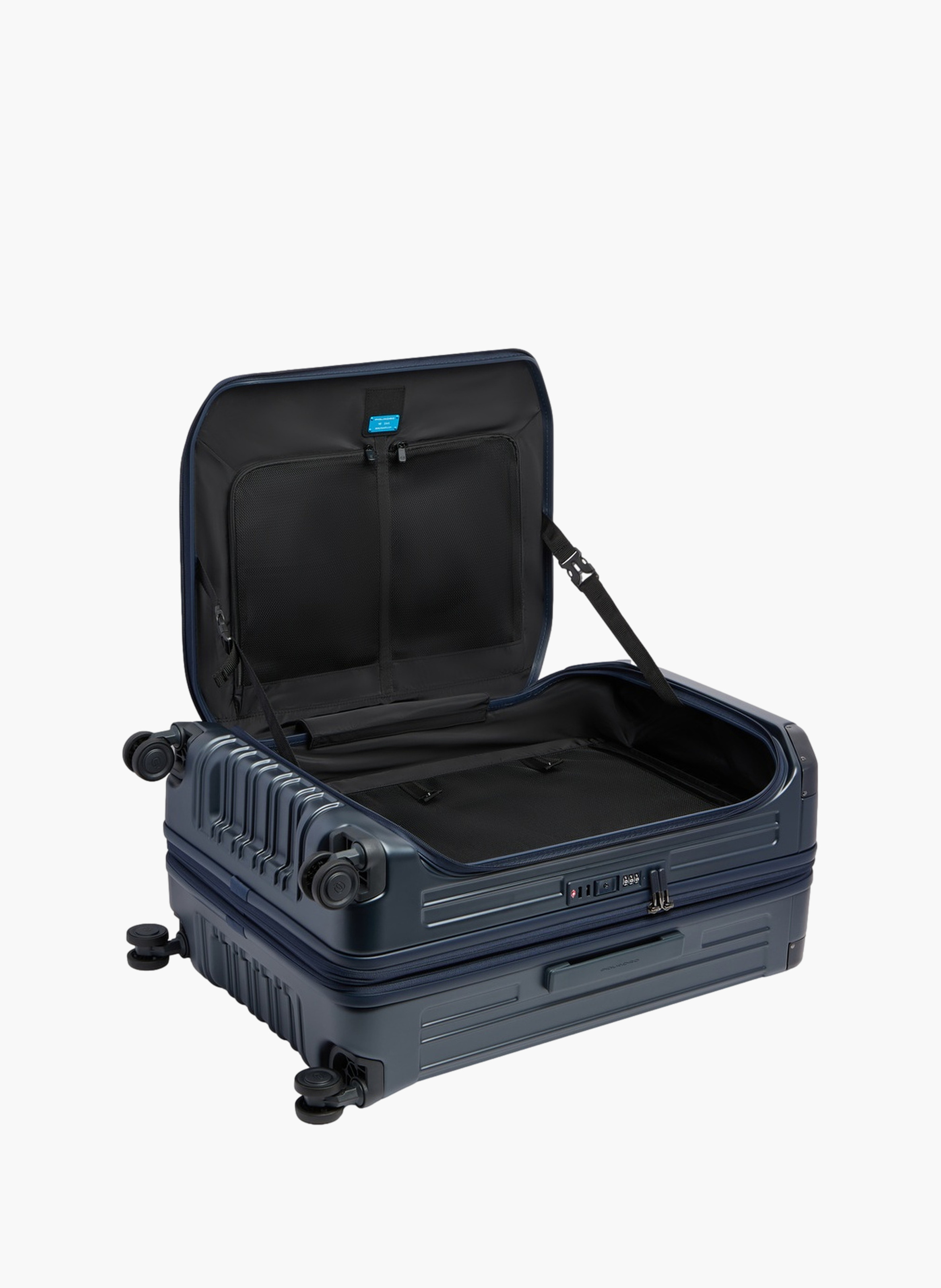 Middelgrote koffer met 4 uitbreidbare wielen PIQUADRO Blauw