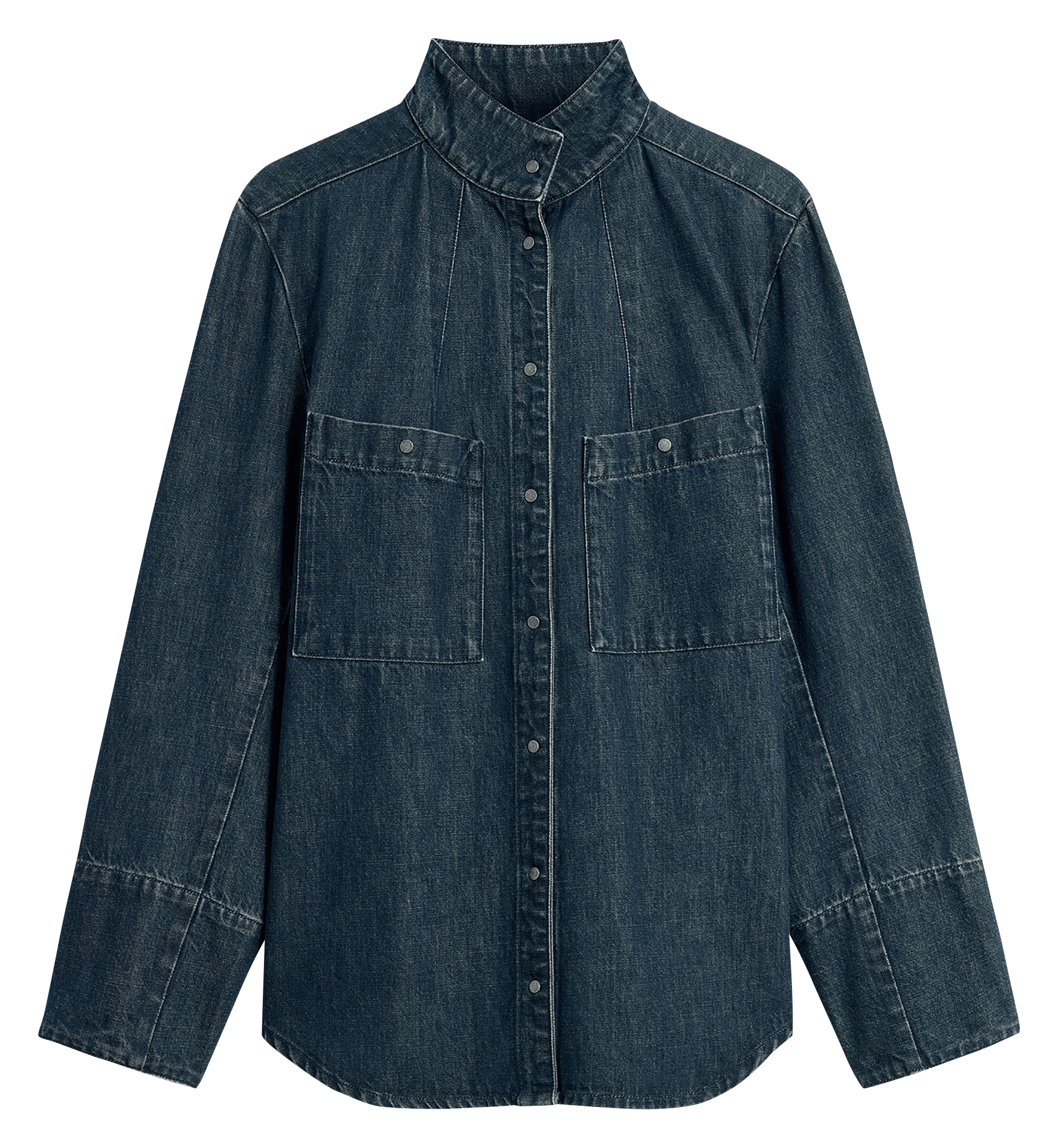 Chemise denim droite en coton recyclé mélangé leslie SOEUR Bleu
