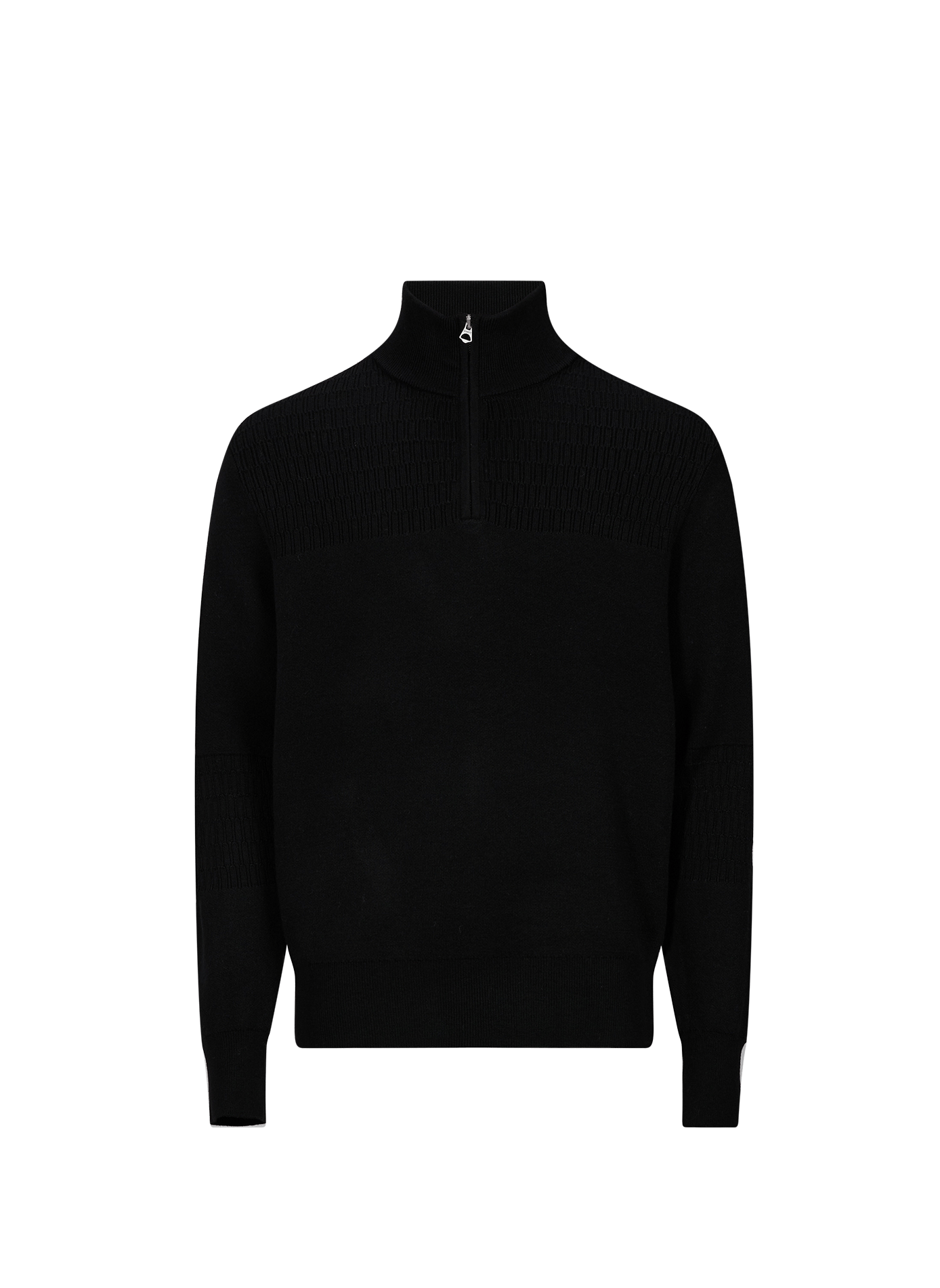 Pull à col montant zippée  SCHOTT Noir