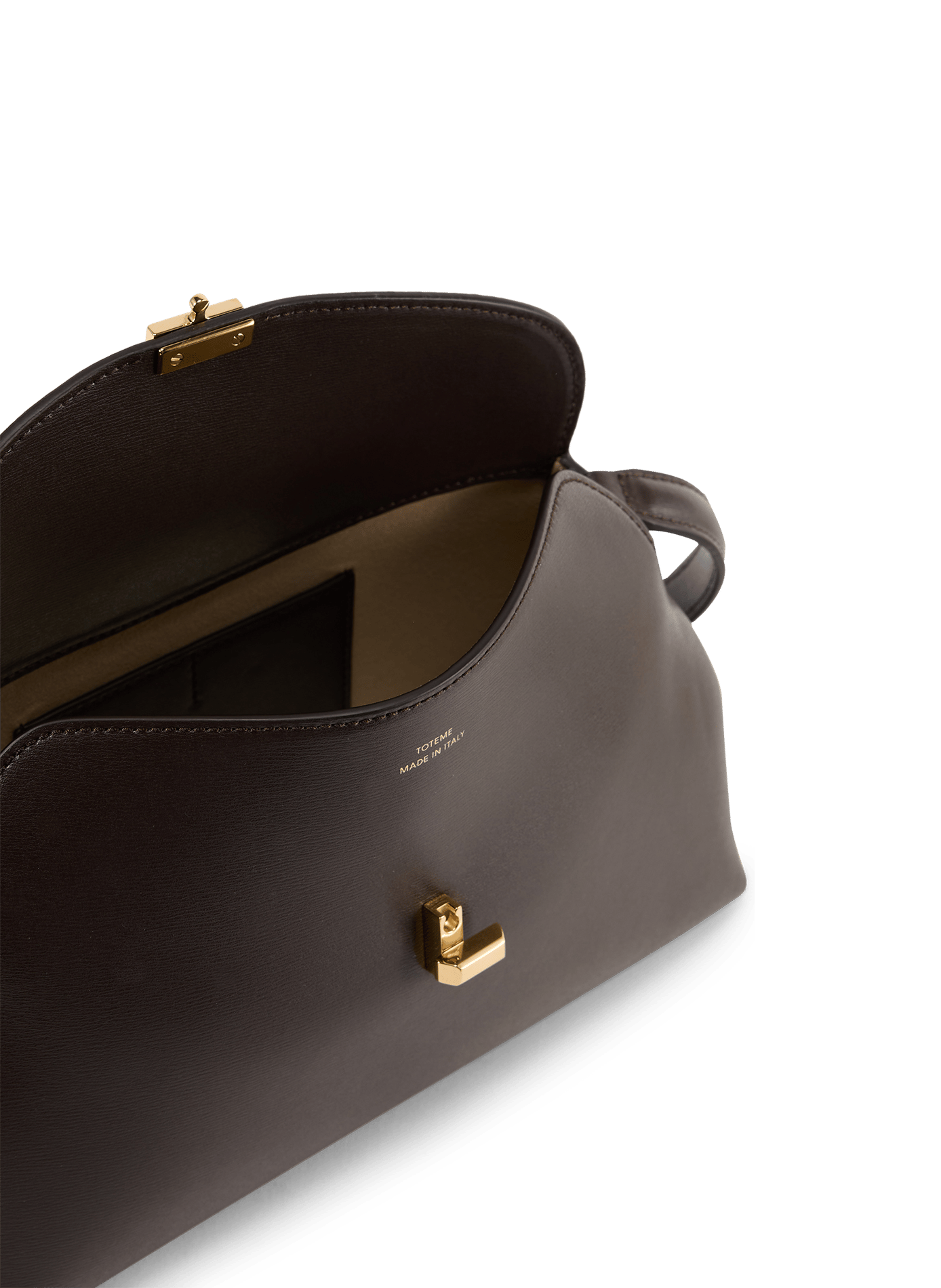 Sac porté épaule T-Lock en cuir TOTEME Marron