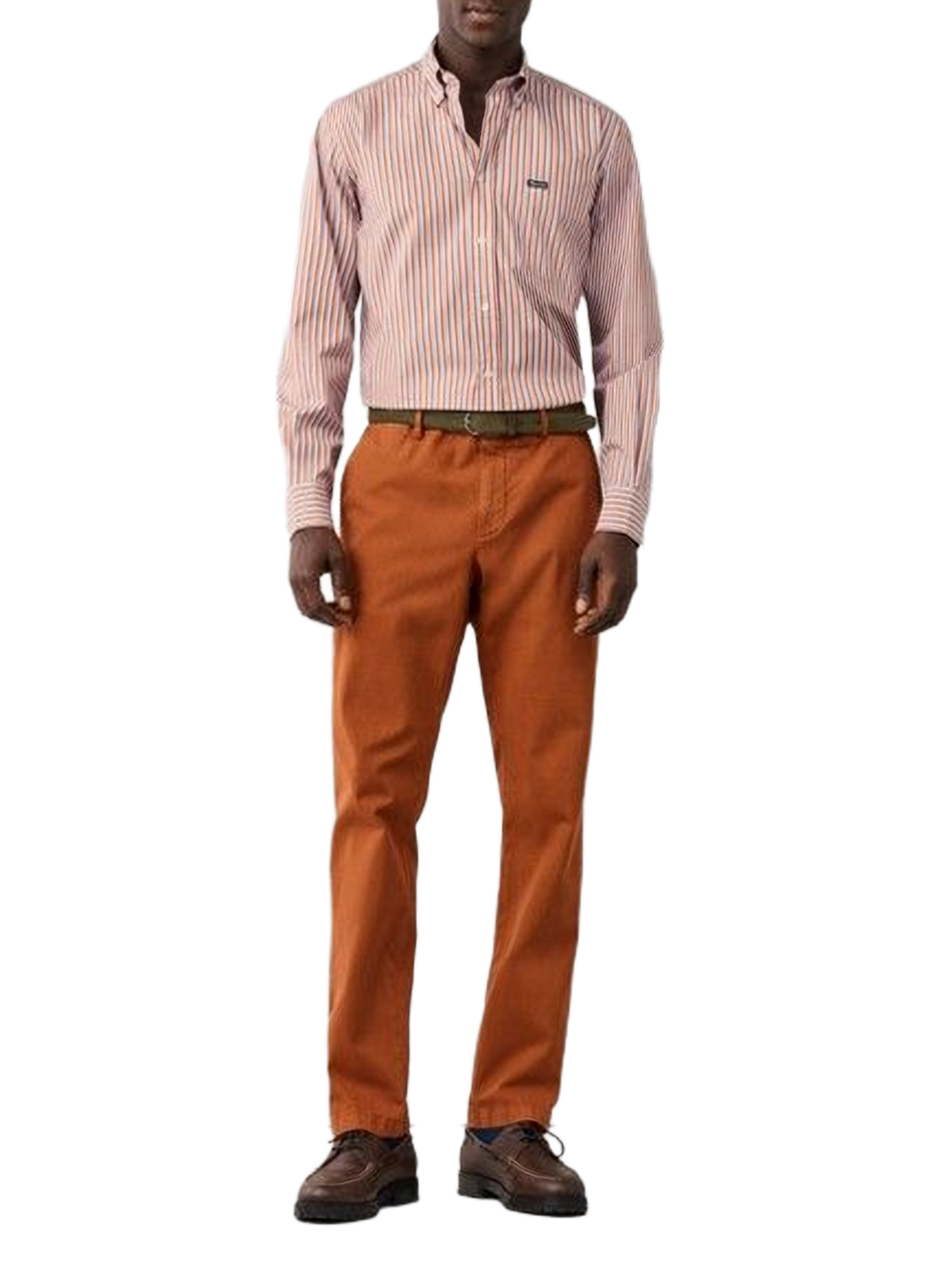 Classic-collar striped cotton shirt FACONNABLE Brown