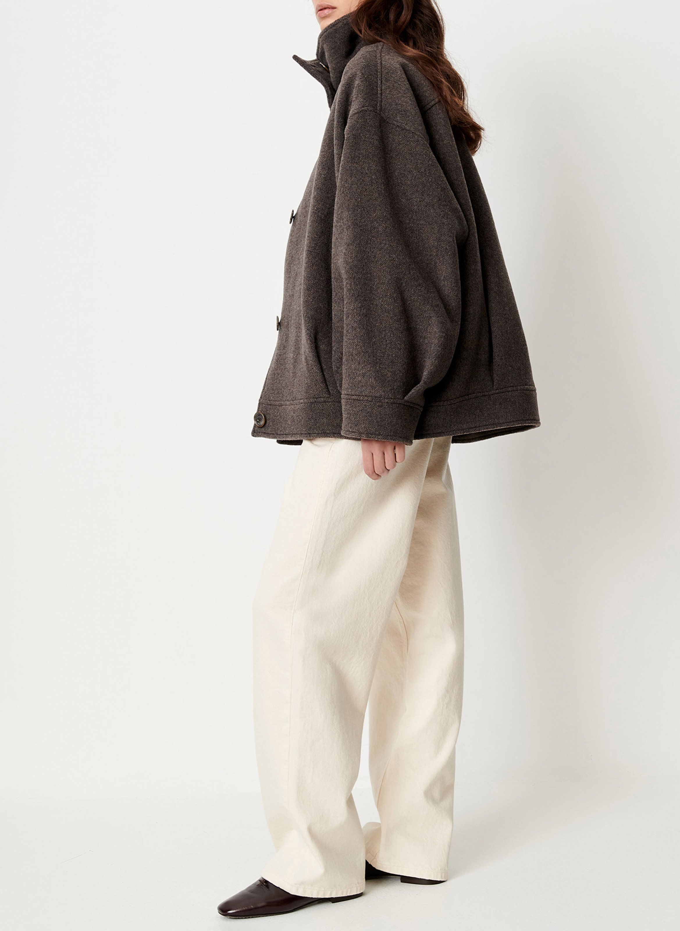 Manteau oversize en laine mélangée nariwa SESSUN Gris