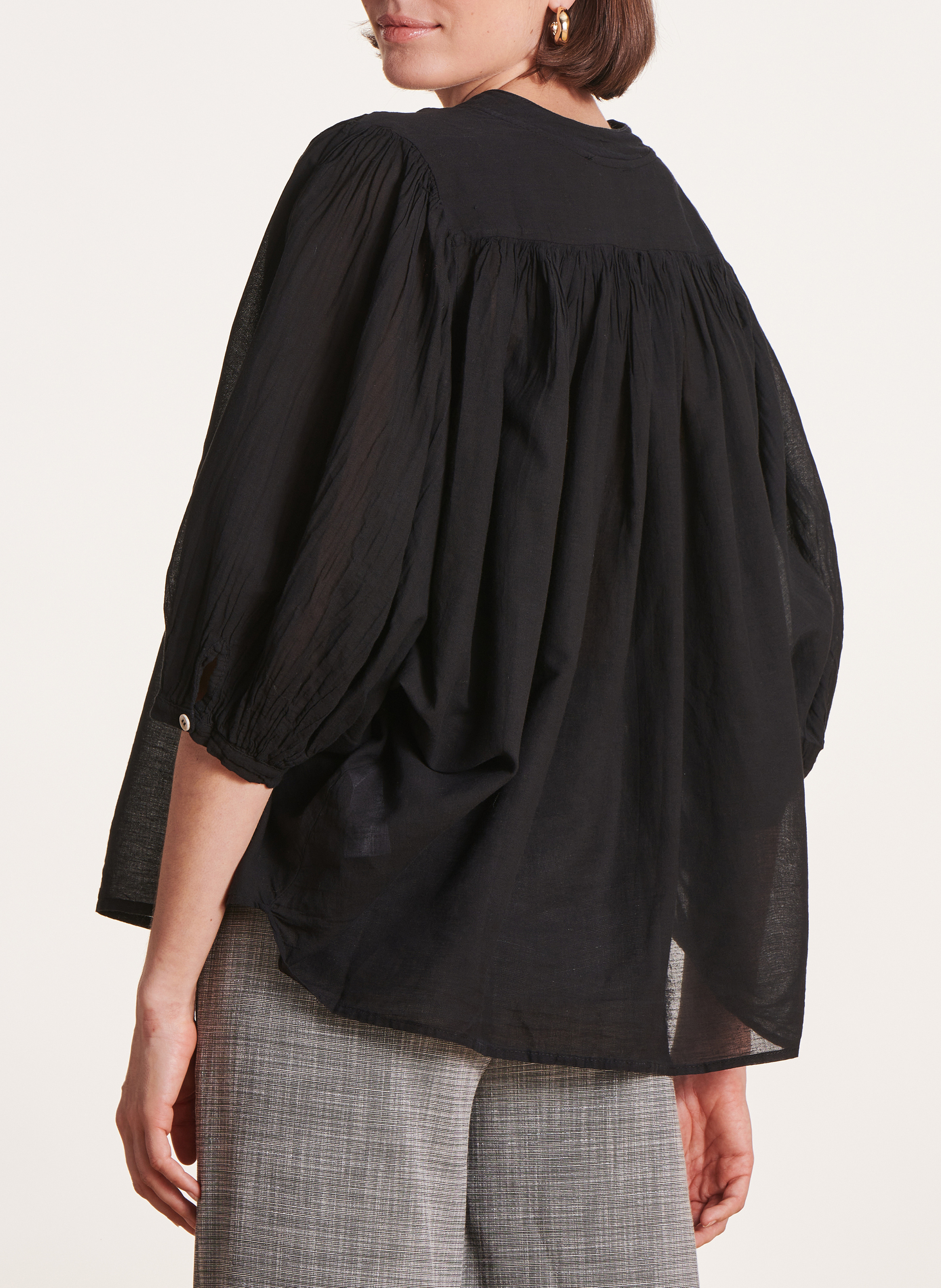 Oversized katoenen overhemd LA FEE MARABOUTEE Zwart