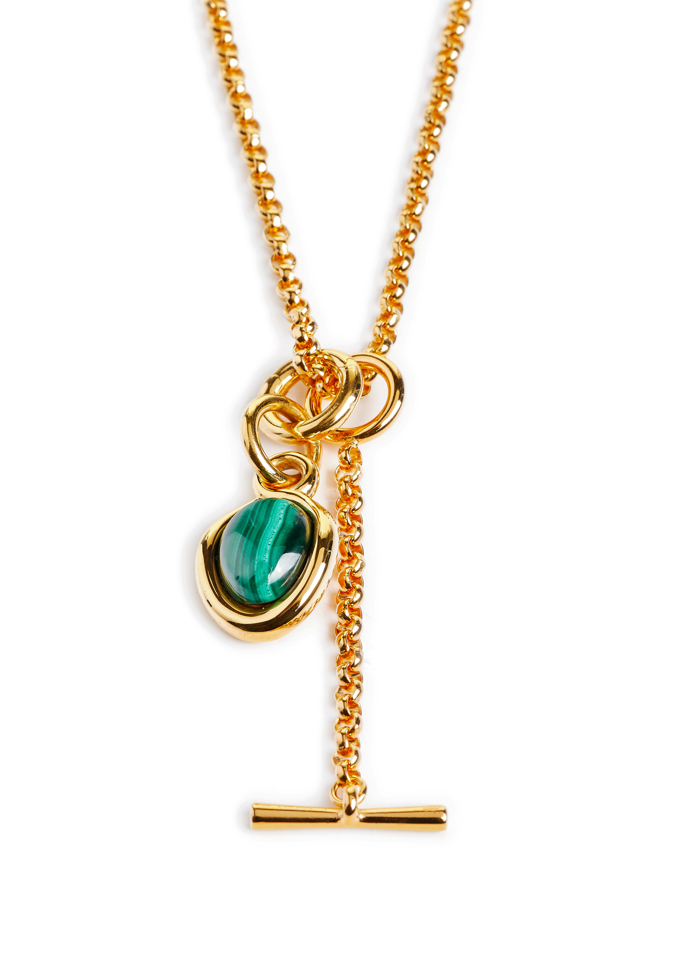 Collier Framed Malachite en vermeil