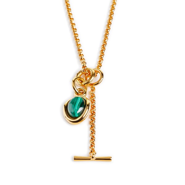 Collier Framed Malachite en vermeil