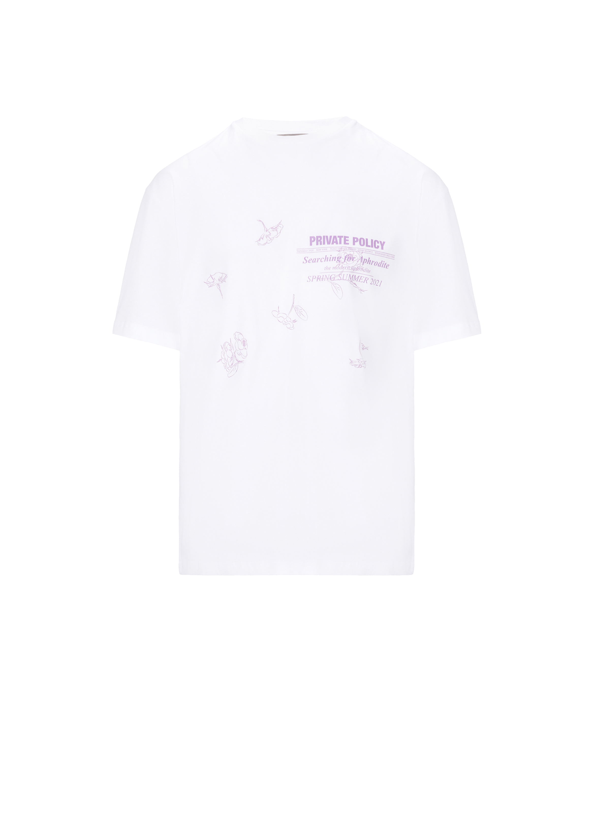 PRIVATE POLICY Rose Logo T-shirt White