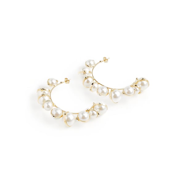 Boucles d'oreille créoles en fausses perles