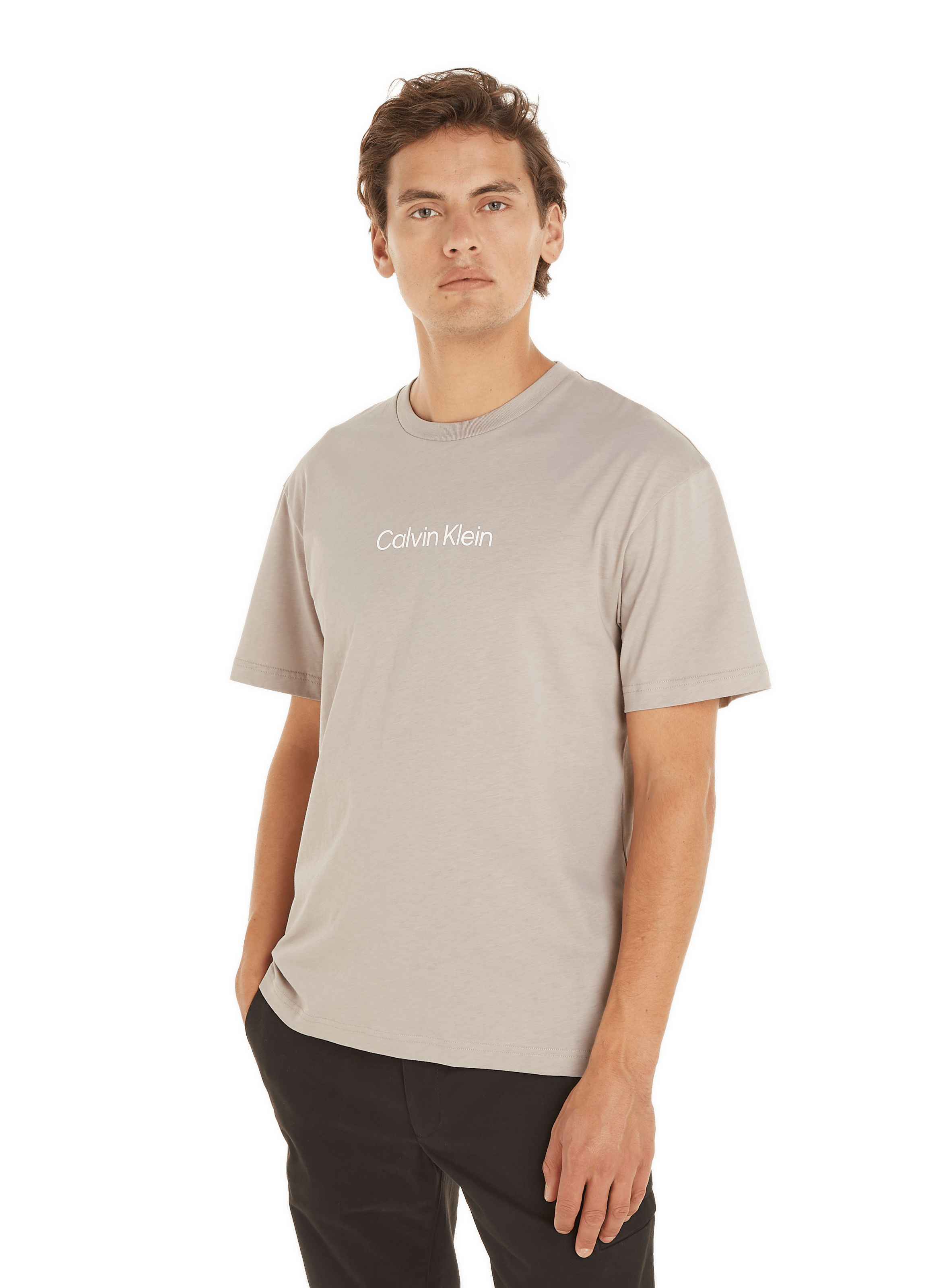 Cotton T-shirt CALVIN KLEIN Beige