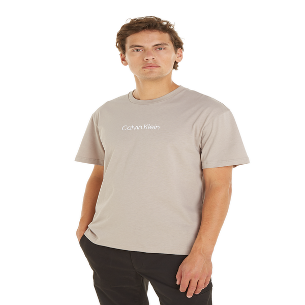 Calvin Klein Patchwork-effect Cotton T-shirt In Neutral