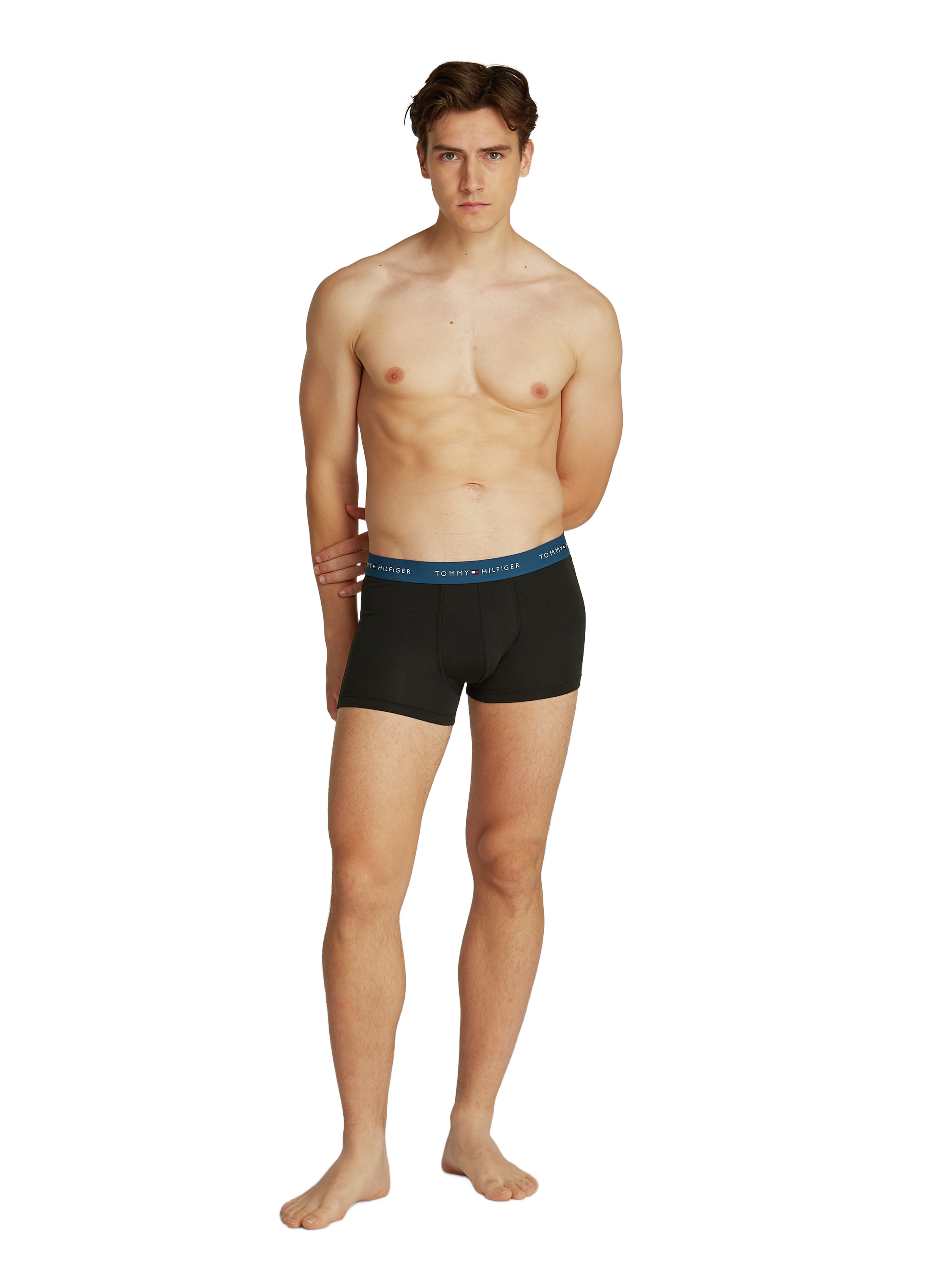 Set of three organic cotton-blend boxers Black