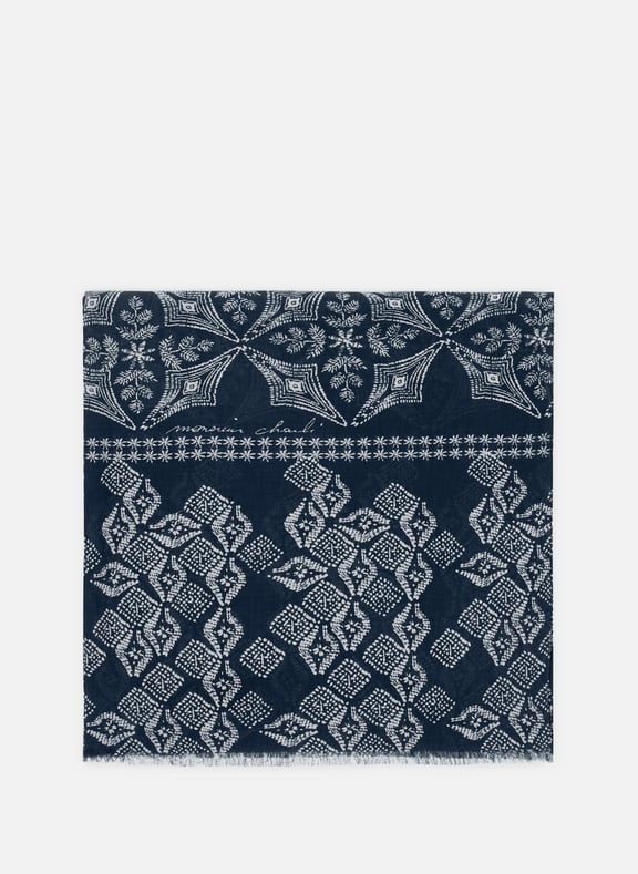 Foulard Fabio imprimé Bleu by MONSIEUR CHARLI MONSIEUR CHARLI Foulard Fabio imprimé Bleu