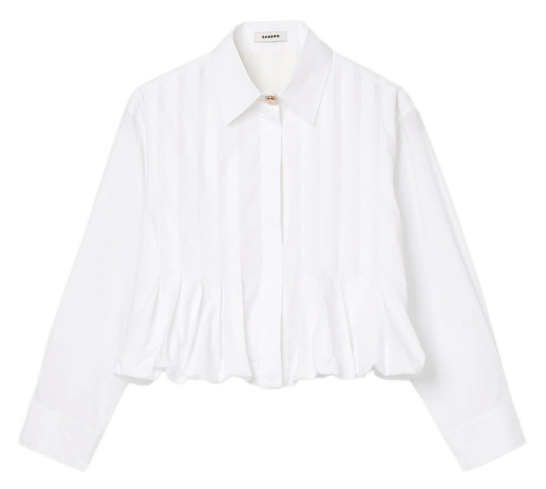 Chemise col classique en coton SANDRO Blanc