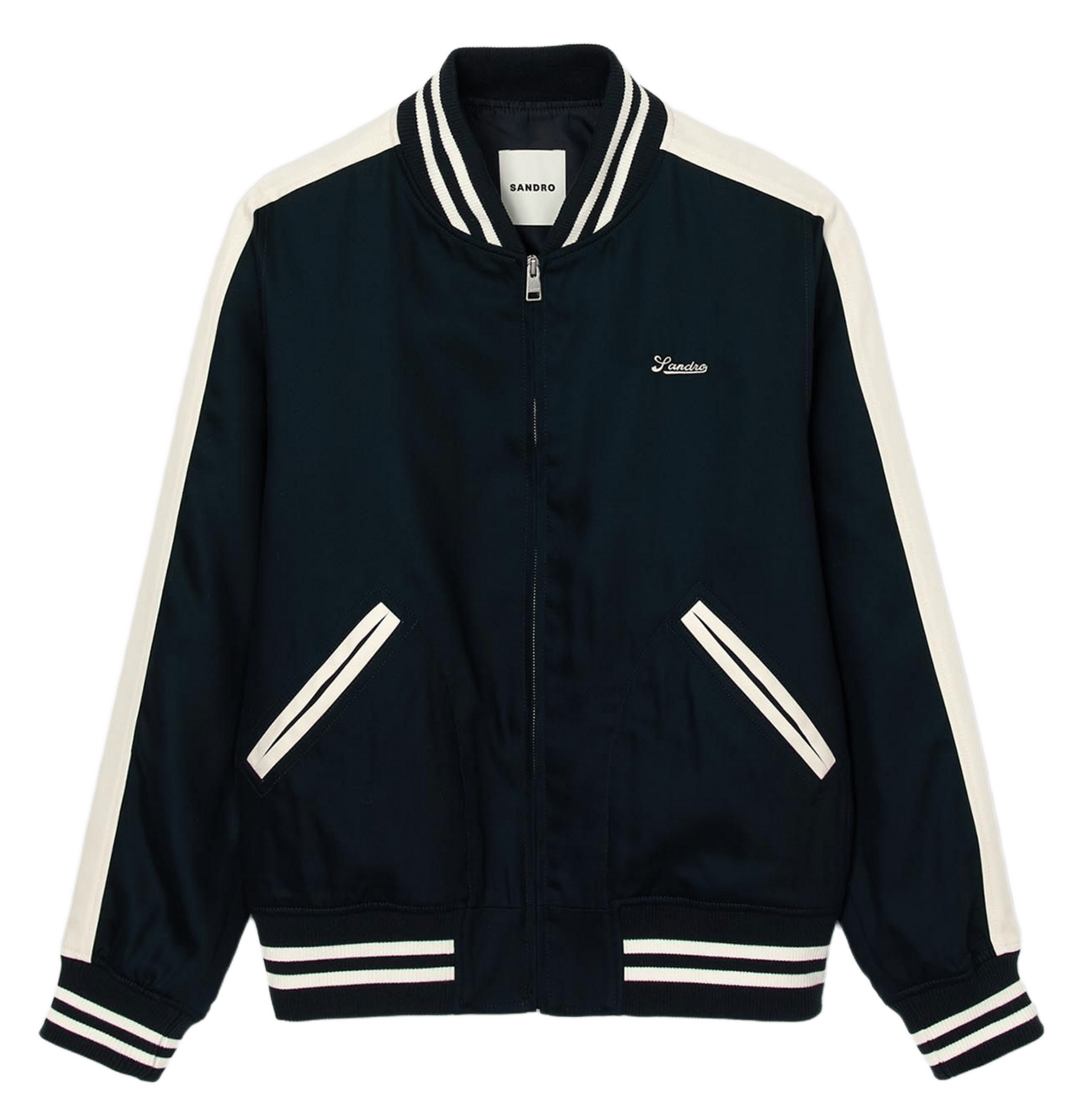 Veste droite col teddy SANDRO Bleu