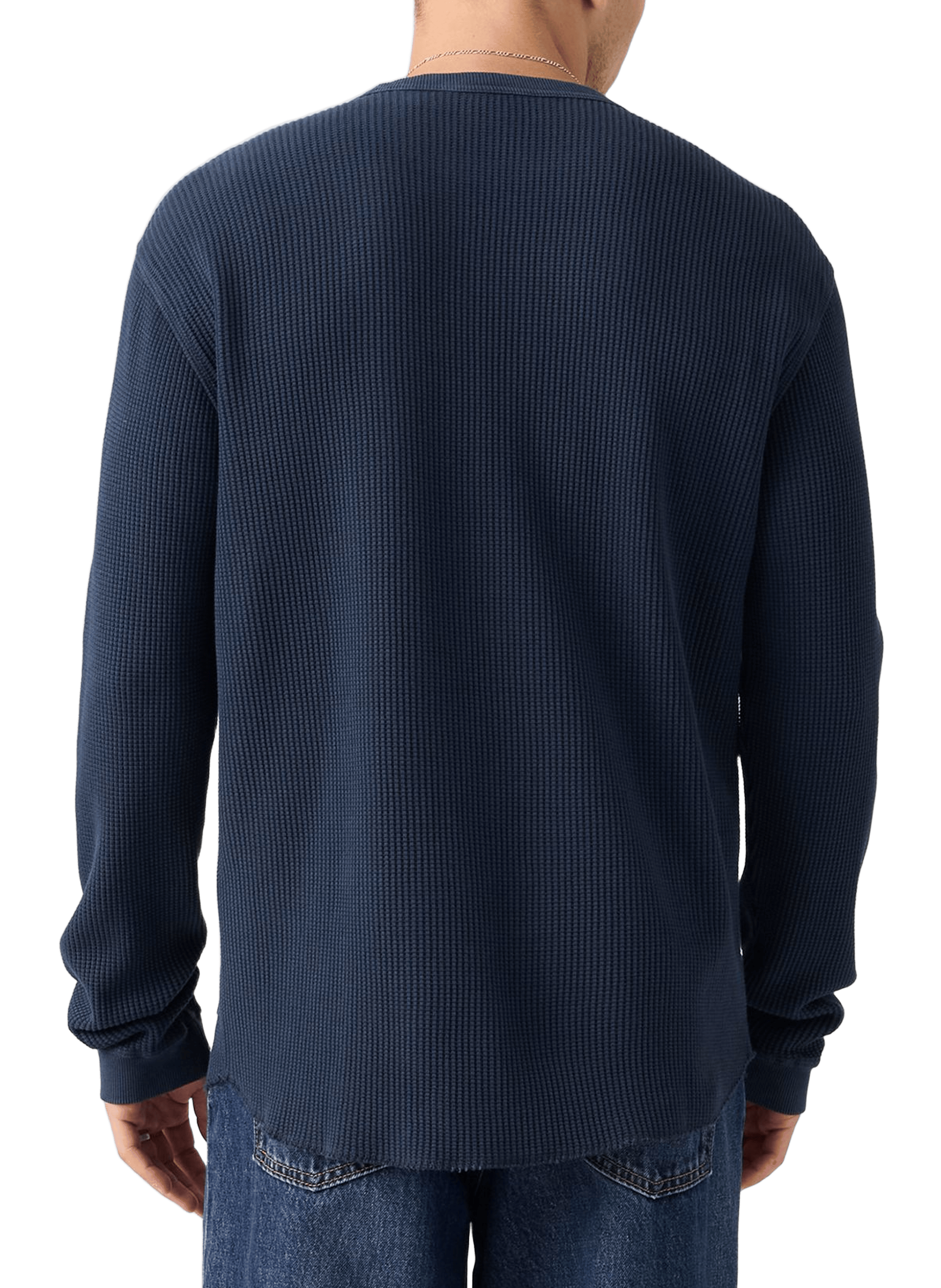 Embossed round neck cotton sweater LEVI'S Blue