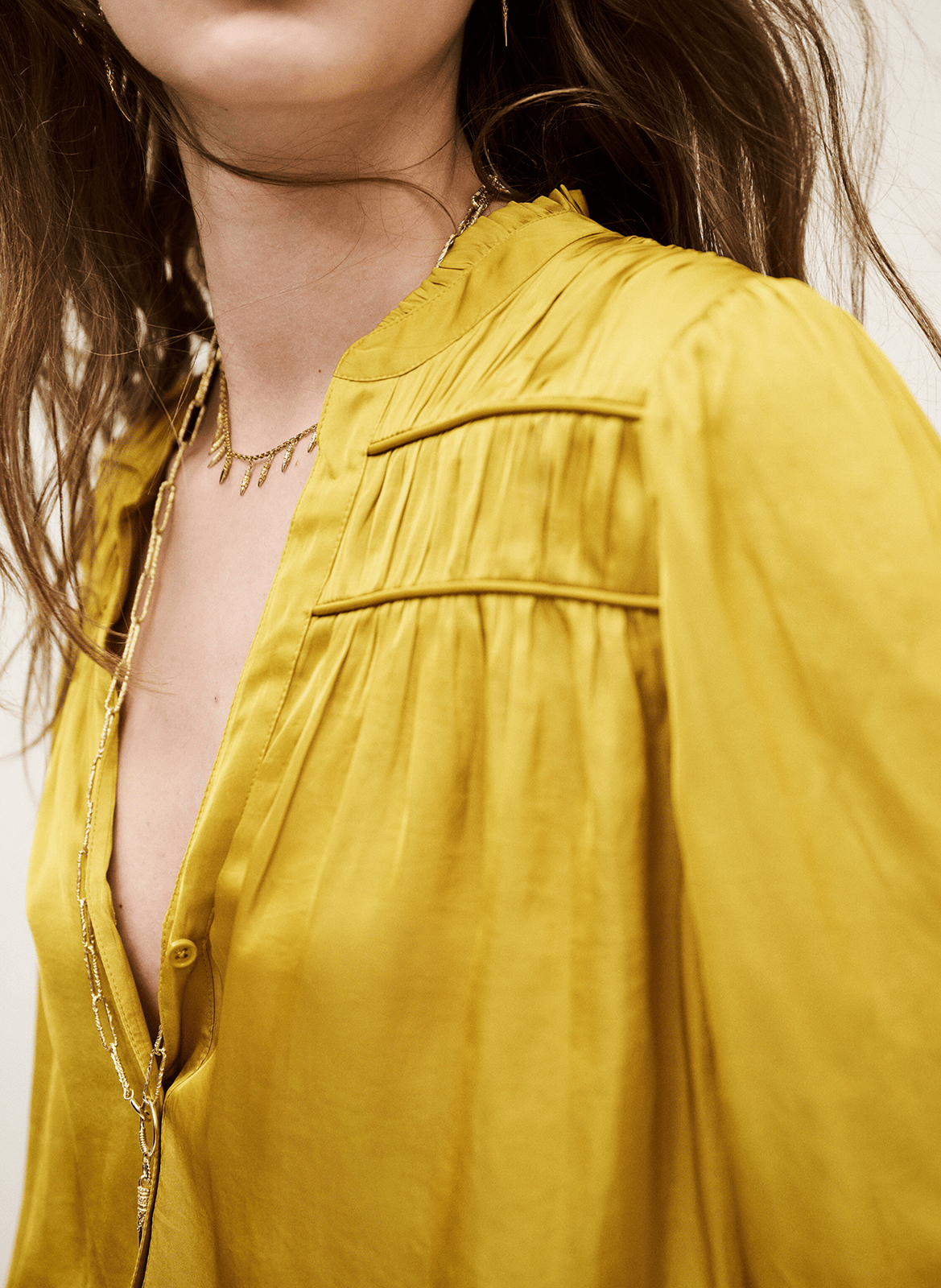 Chemise col v cessia BA&SH Jaune