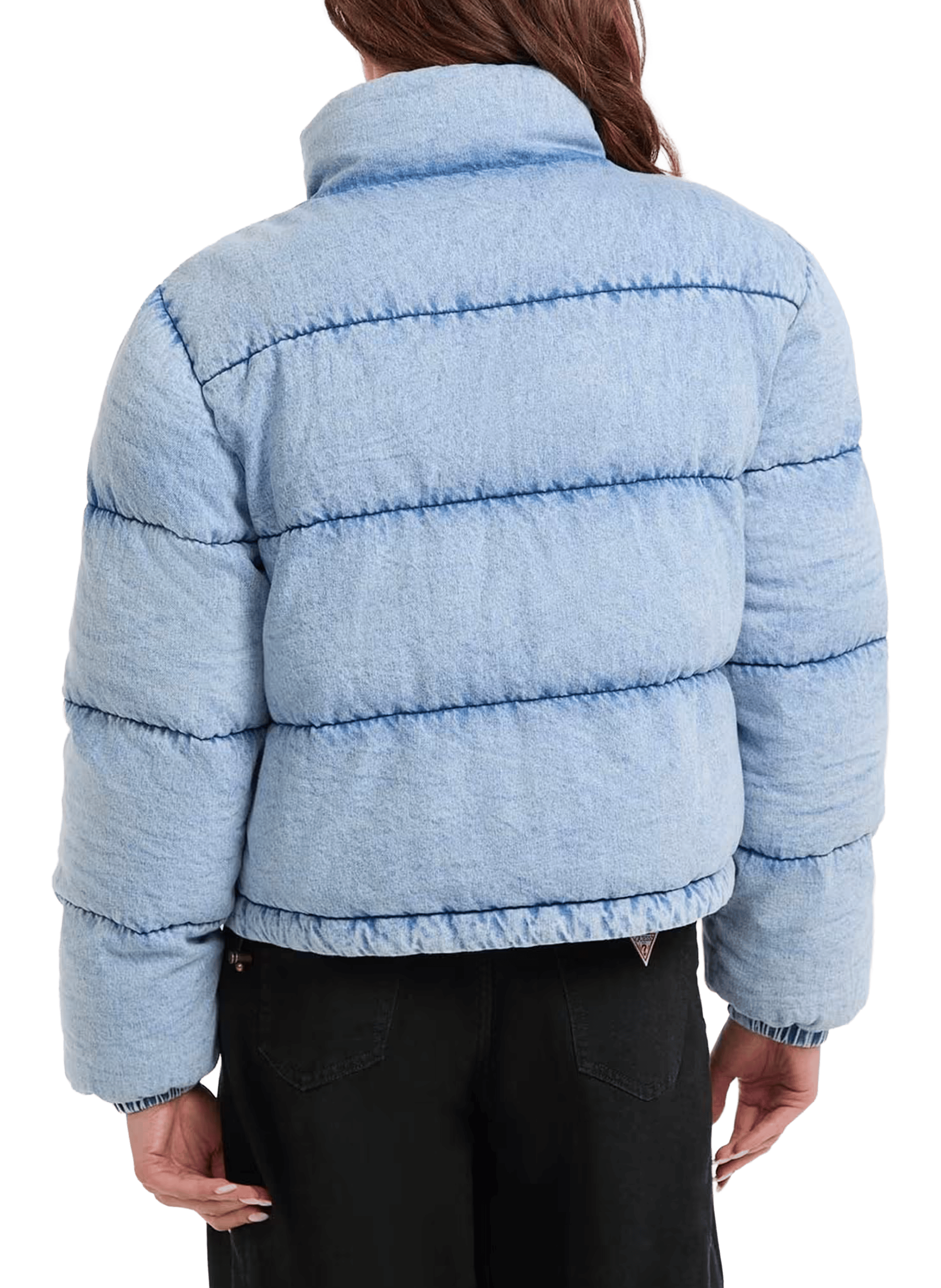 Doudoune matelassée en denim de coton GUESS Bleu