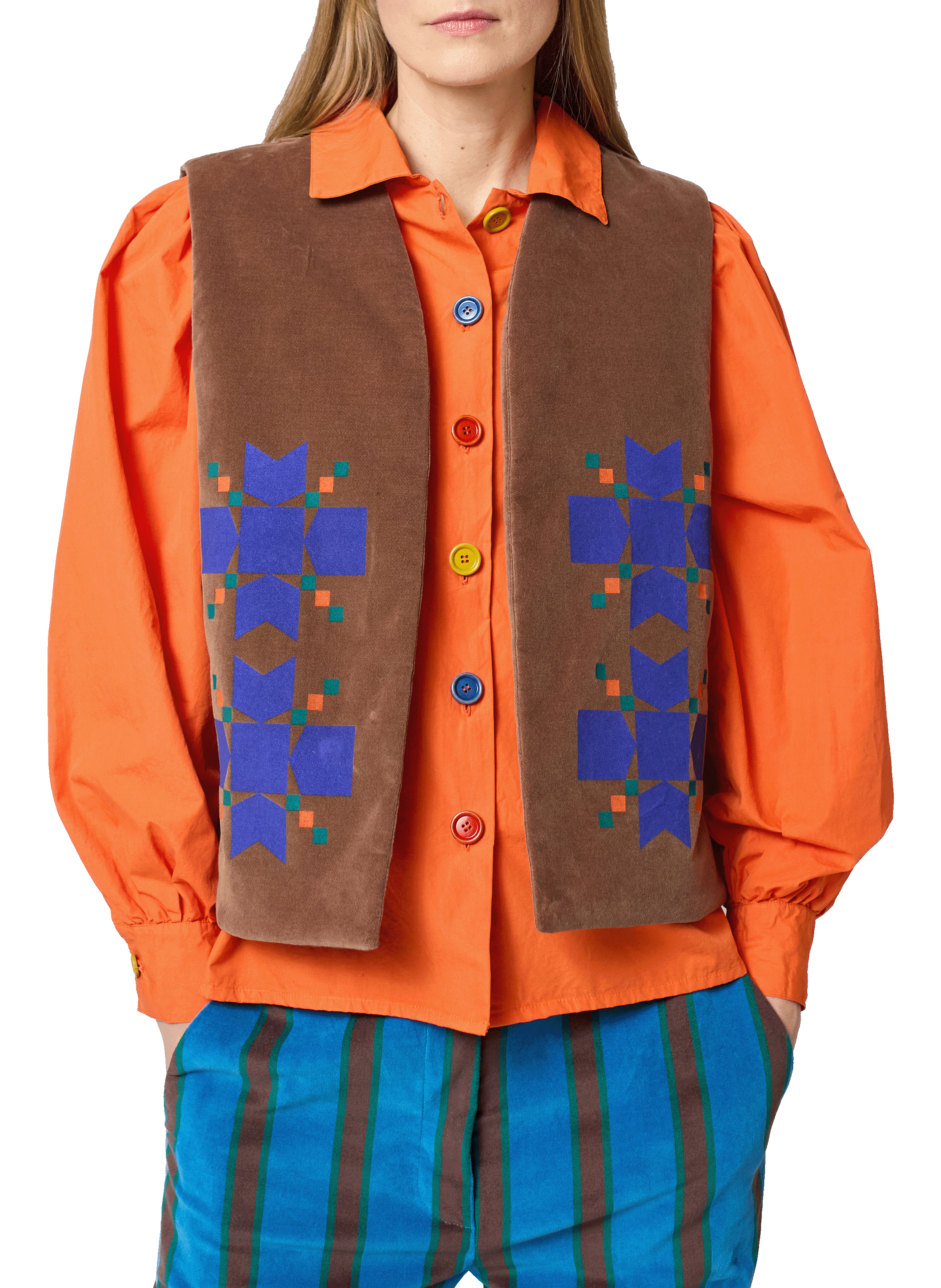 BOBO CHOSES Gilet sans manches imprimé en coton mélangé Multicolore