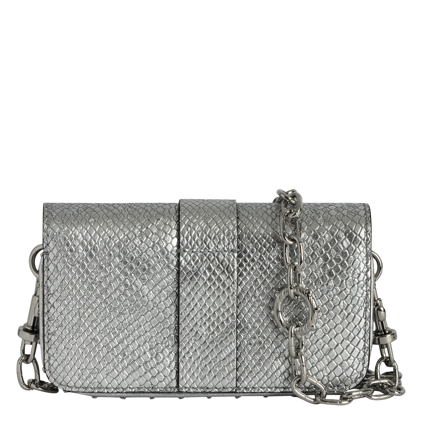 Sac bandoulière en cuir kate wallet ZADIG&VOLTAIRE Gris