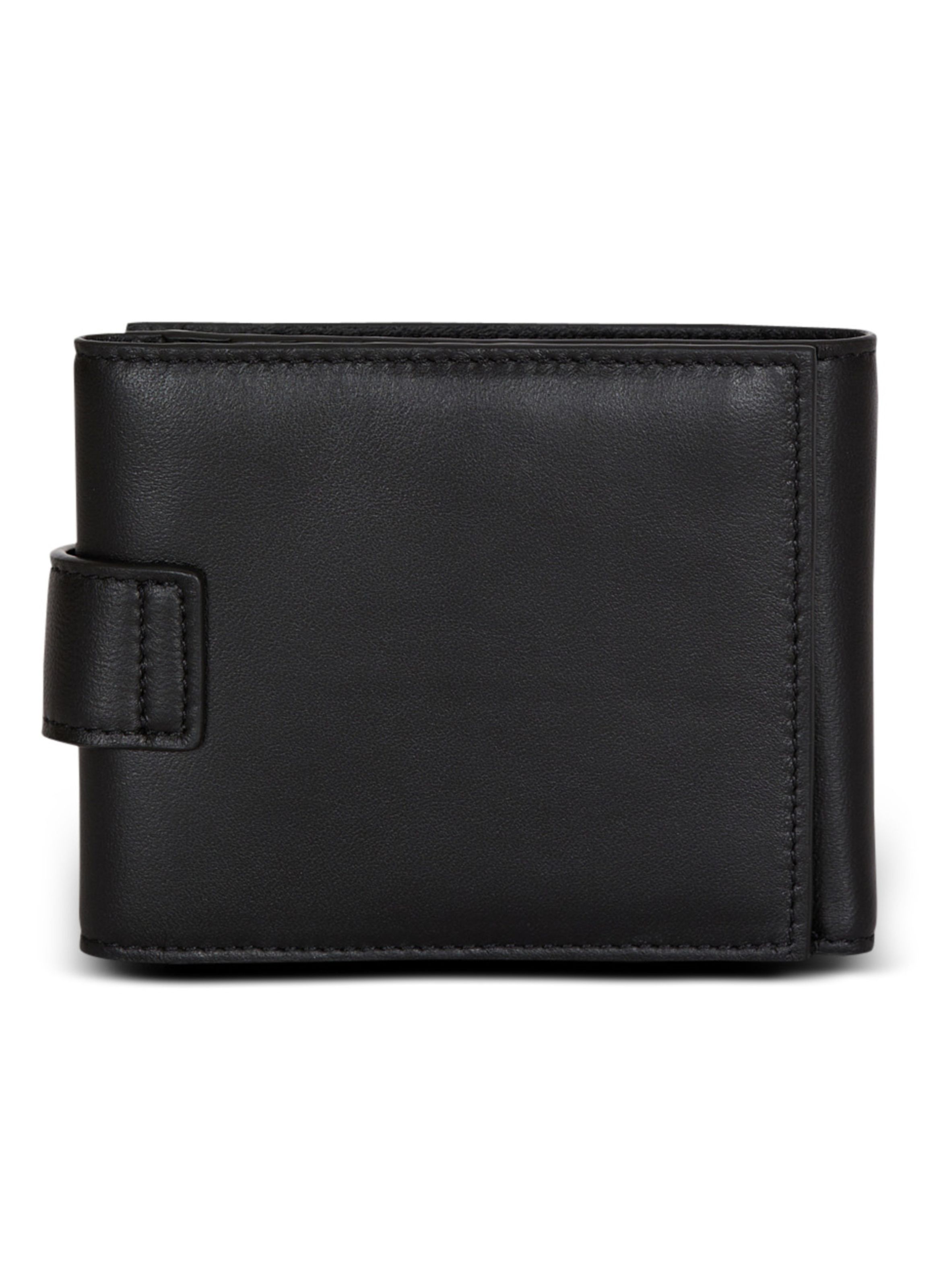 Portefeuille trifold pulse en cuir d’agneau BALMAIN Noir