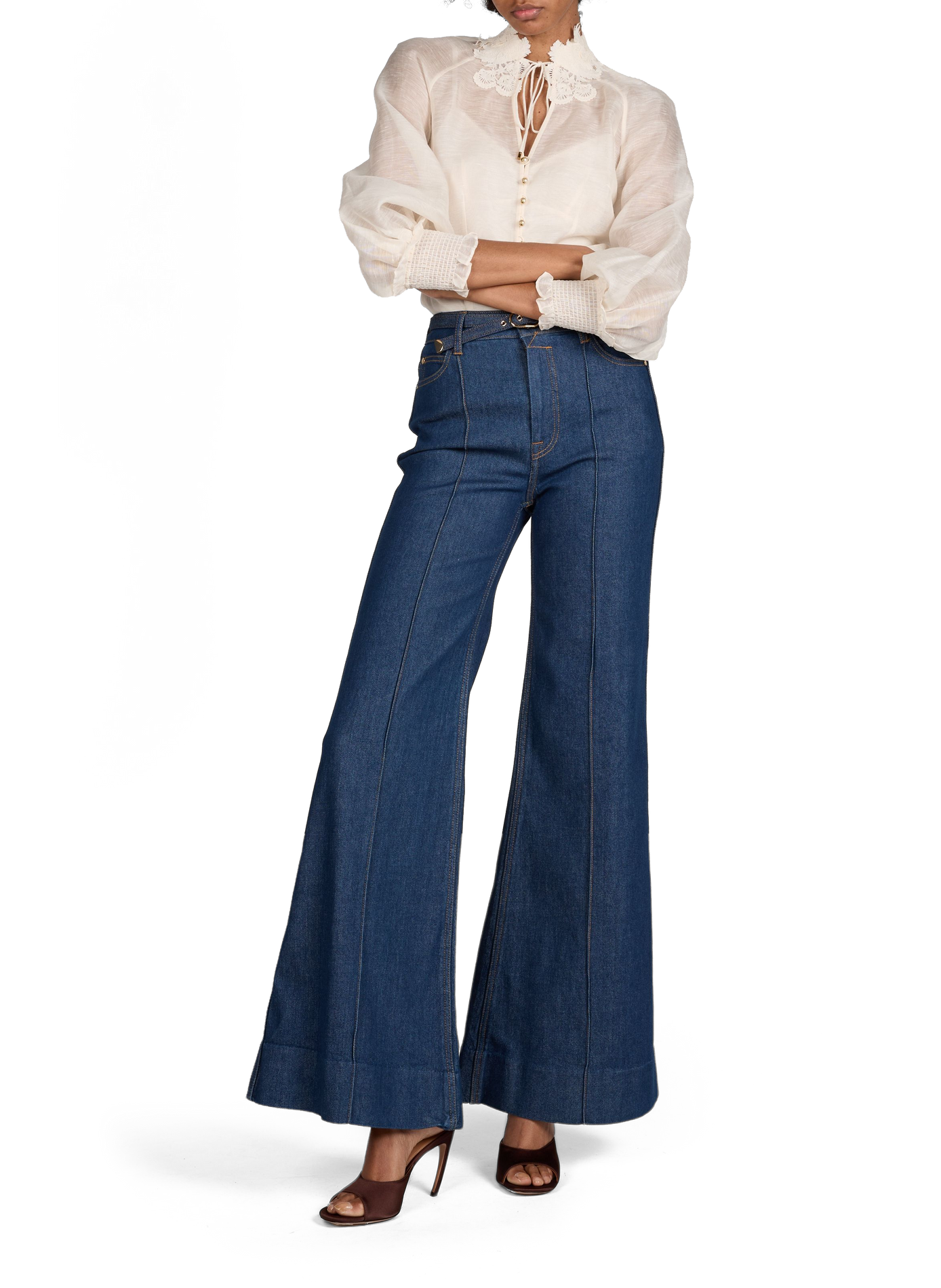 Blouse en lin et soie  ZIMMERMANN Blanc