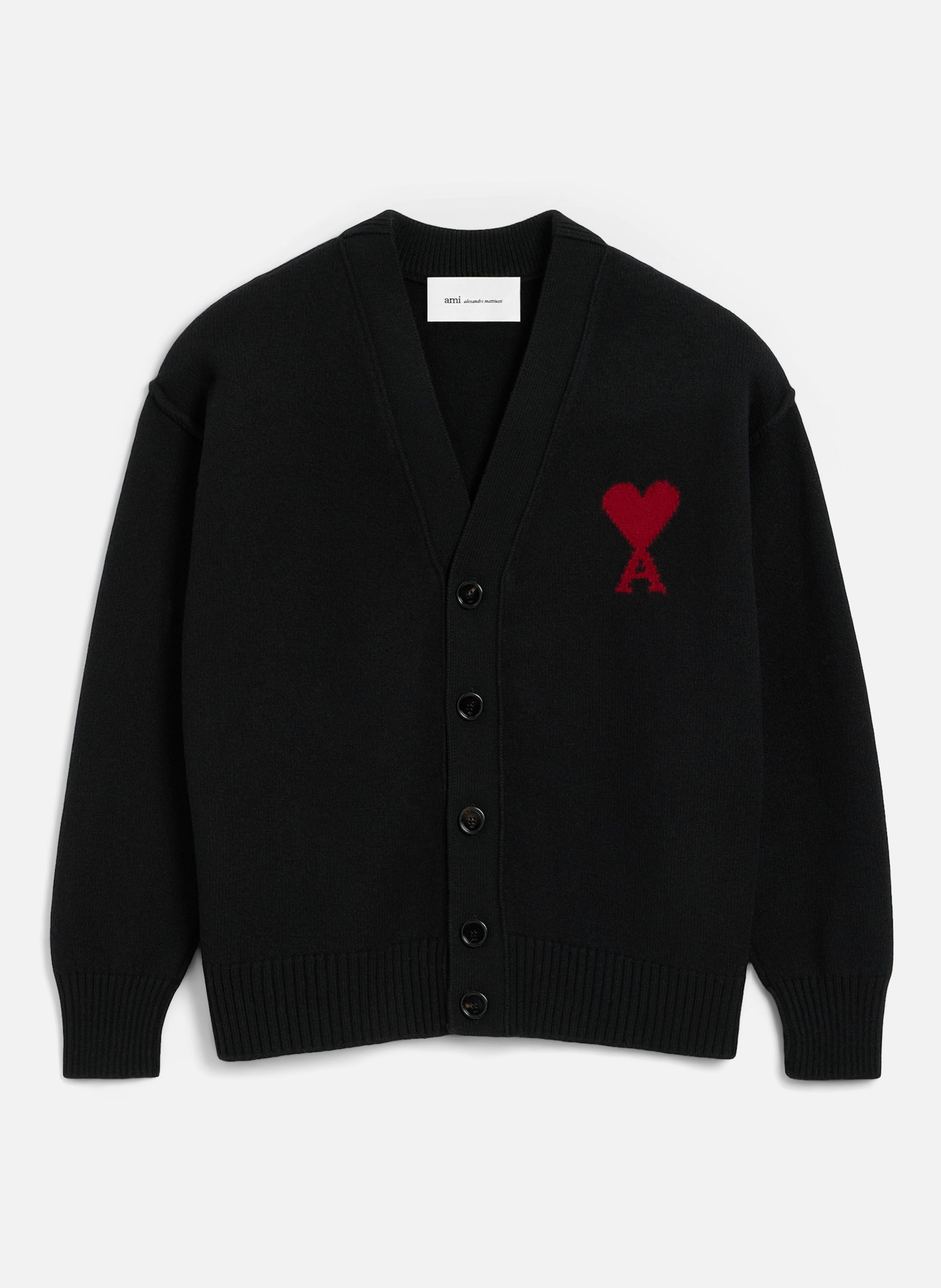 Cardigan Ami De Coeur En Laine unisexe AMI PARIS Noir