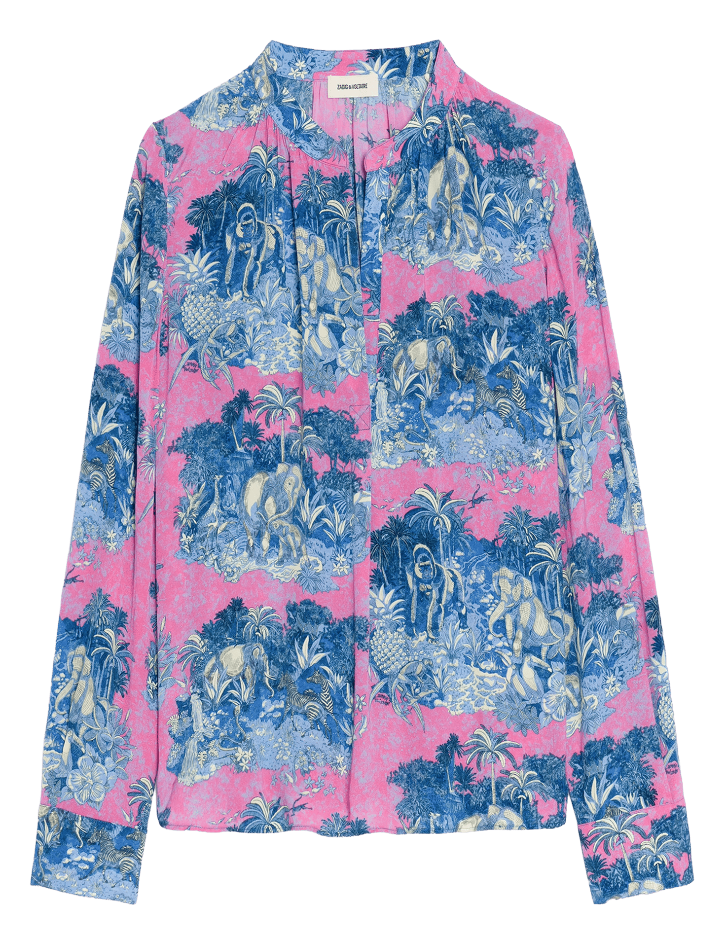 Blouse droite col v imprimée tink ZADIG&VOLTAIRE Rose