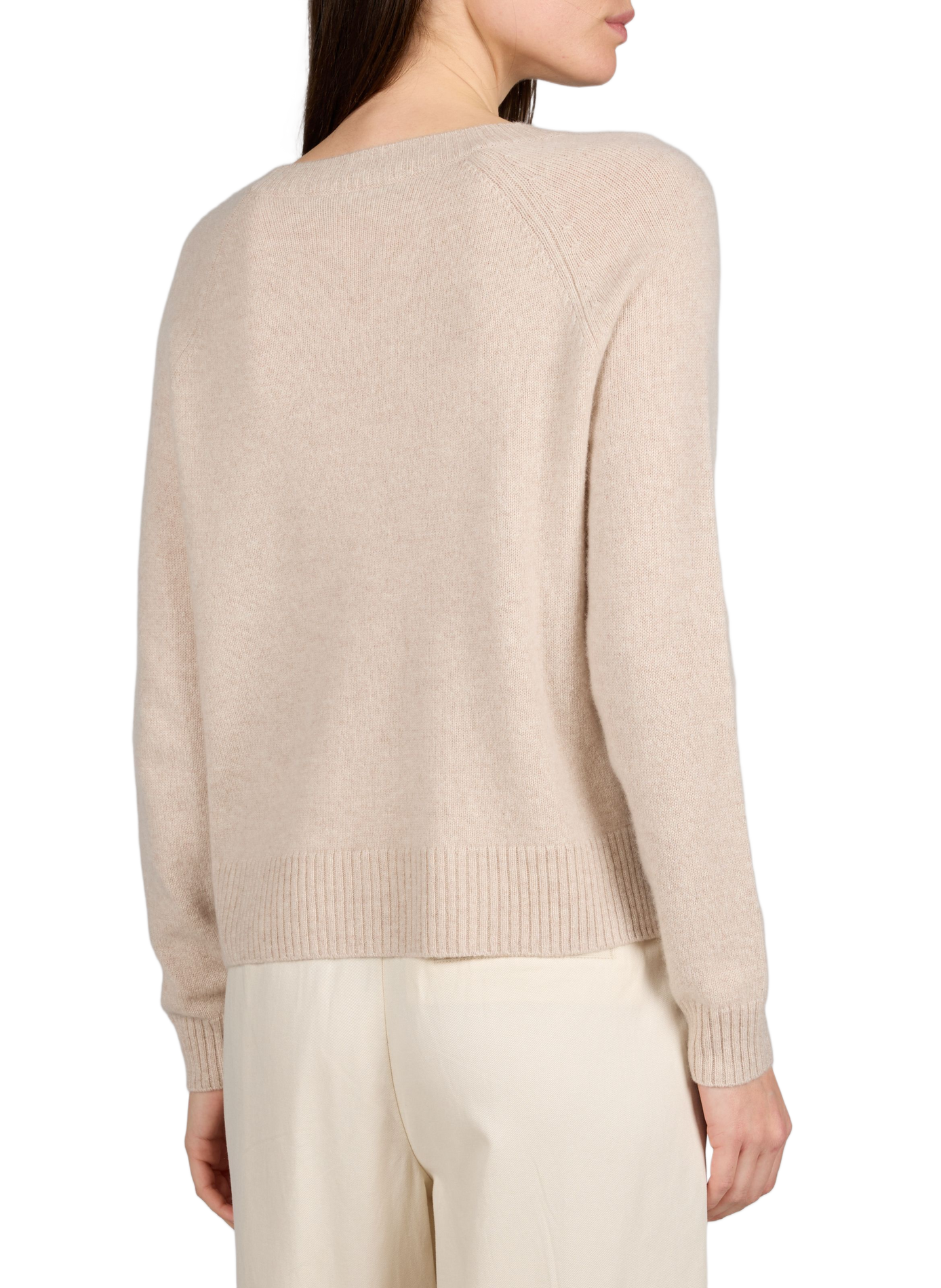 Pull côtelé à col rond en cachemire MAX MARA WEEK END Beige