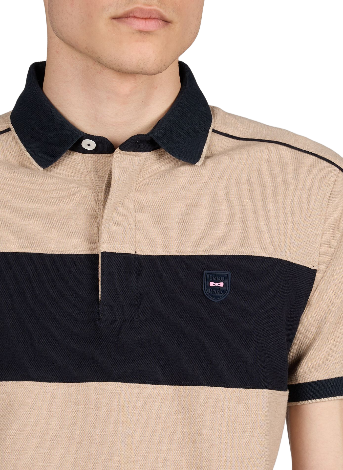 Polo manches courtes en coton  EDEN PARK Beige