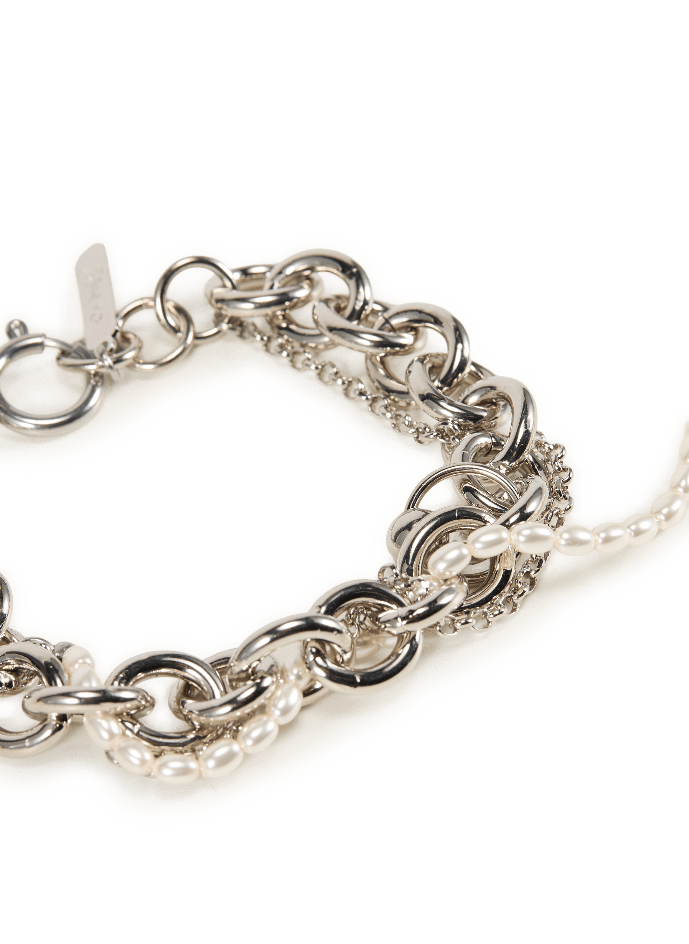 Bracelet Salem chaînes à maillons et perles JUSTINE CLENQUET Argent