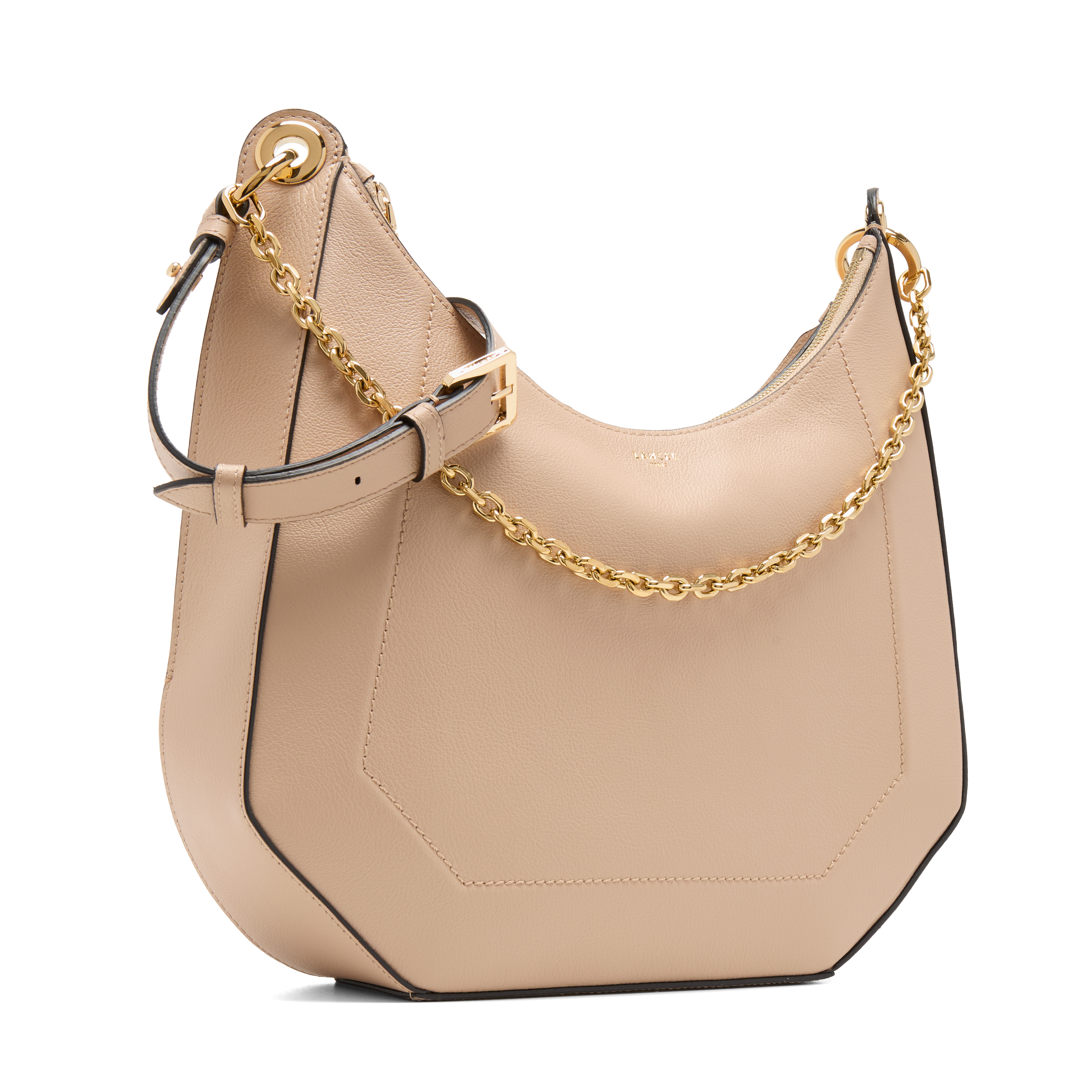 Sac zippé l double porté croisette de lancel en cuir LANCEL Beige