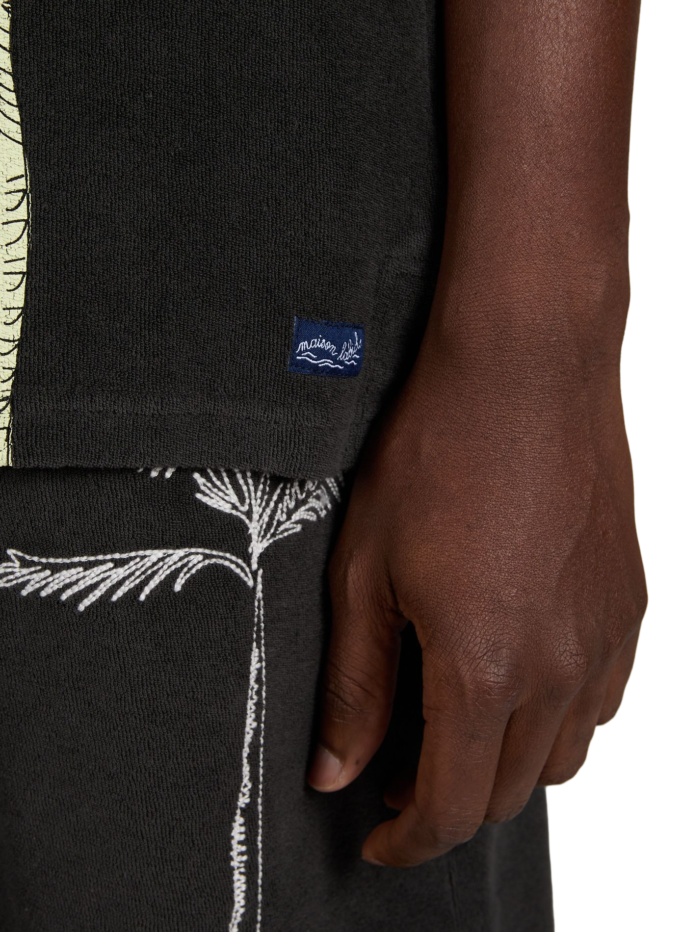 T-shirt éponge Palm Tree en coton MAISON LABICHE Noir