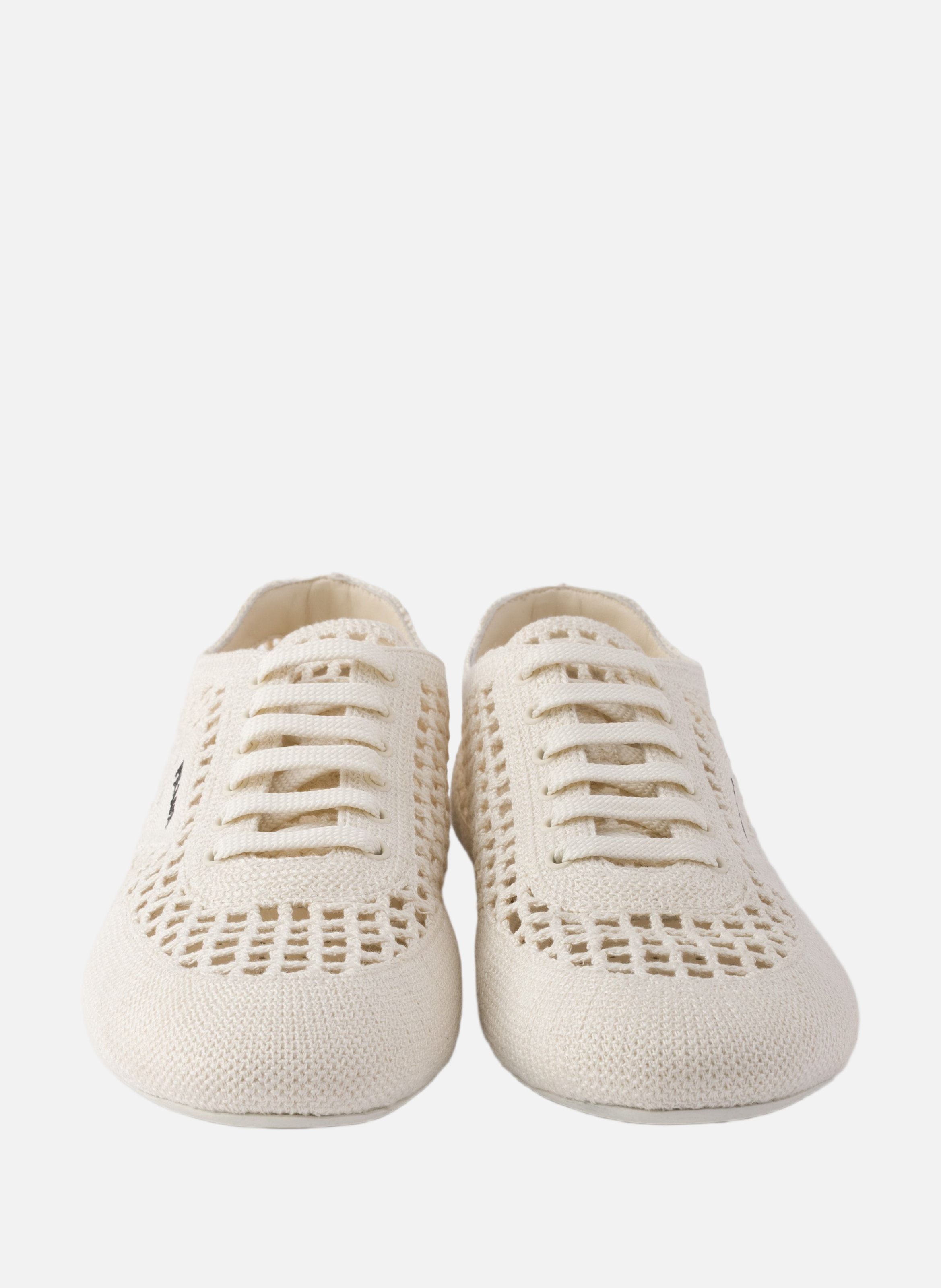 Baskets en crochet à lacets PRADA Beige