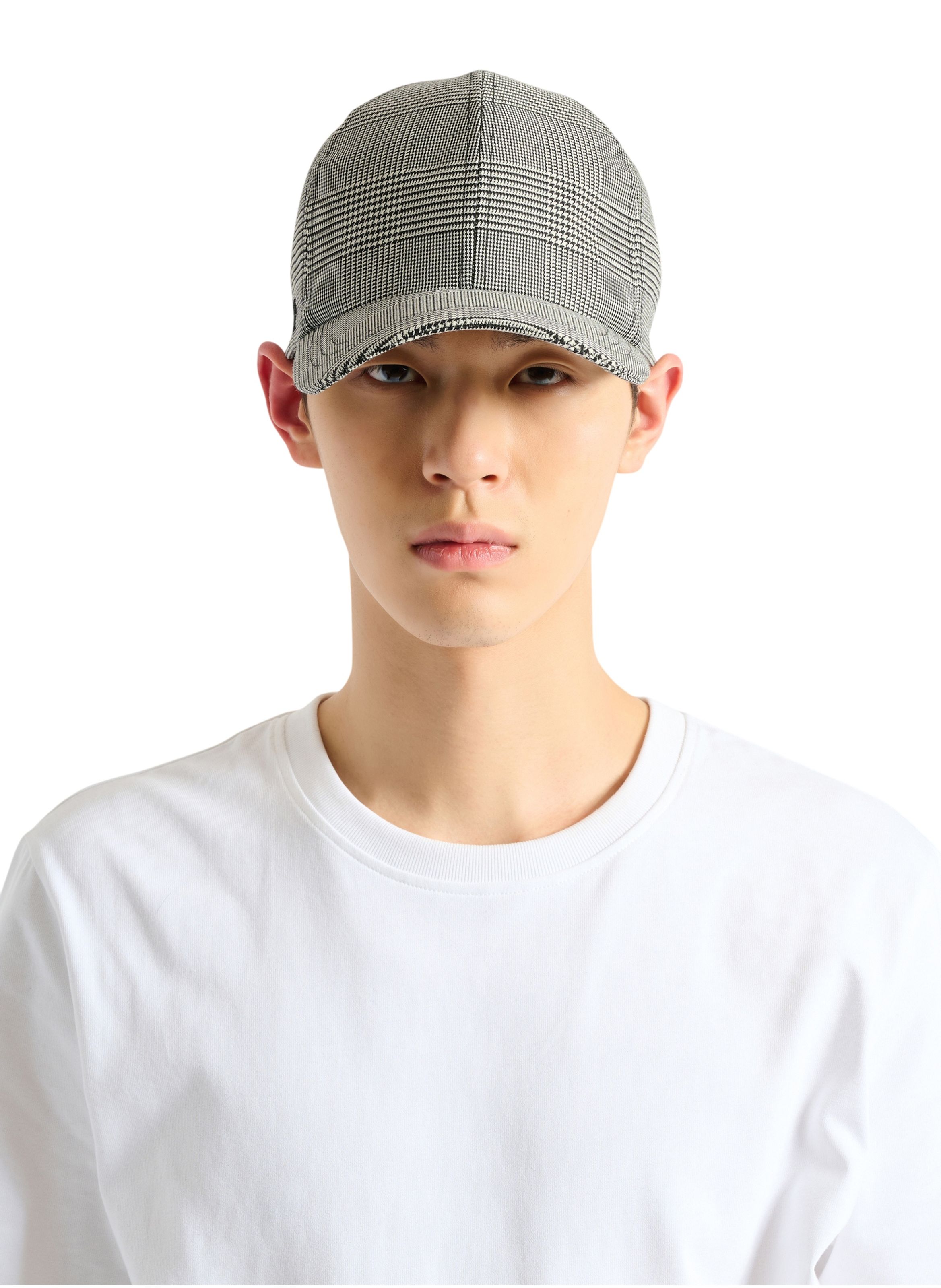 Casquette à motif prince de galles BALMAIN Noir