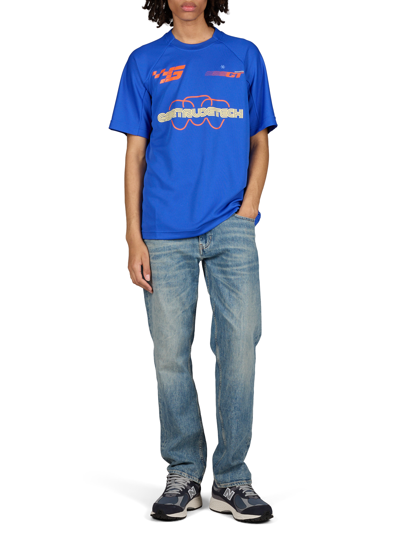 Oversized screen-printed T-shirt GERTRUDE ET GASTON Blue