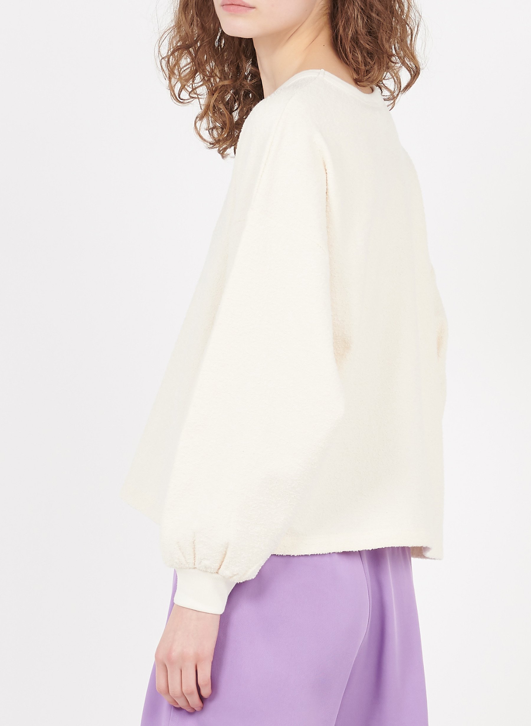 Sweat molletonné col rond en coton bio bobypark Beige