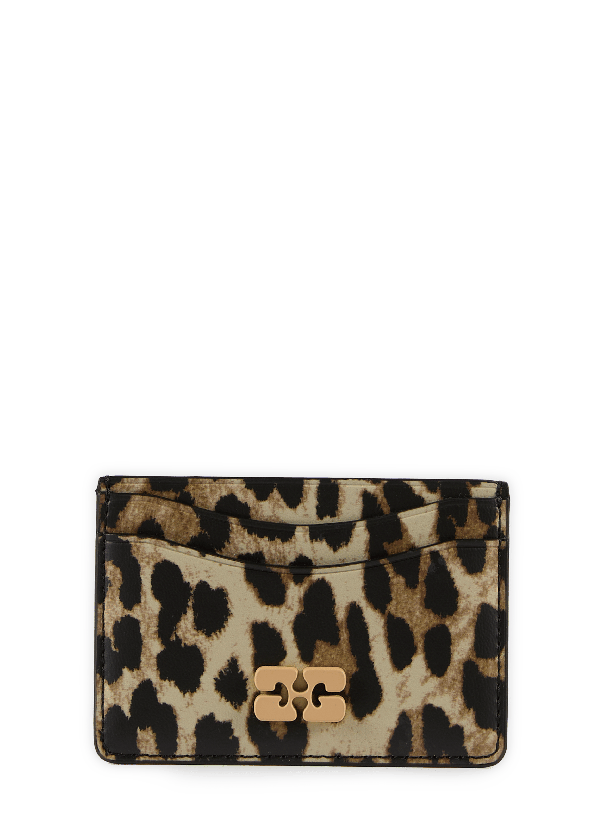 Bou animal print leather card holder GANNI Multicolour