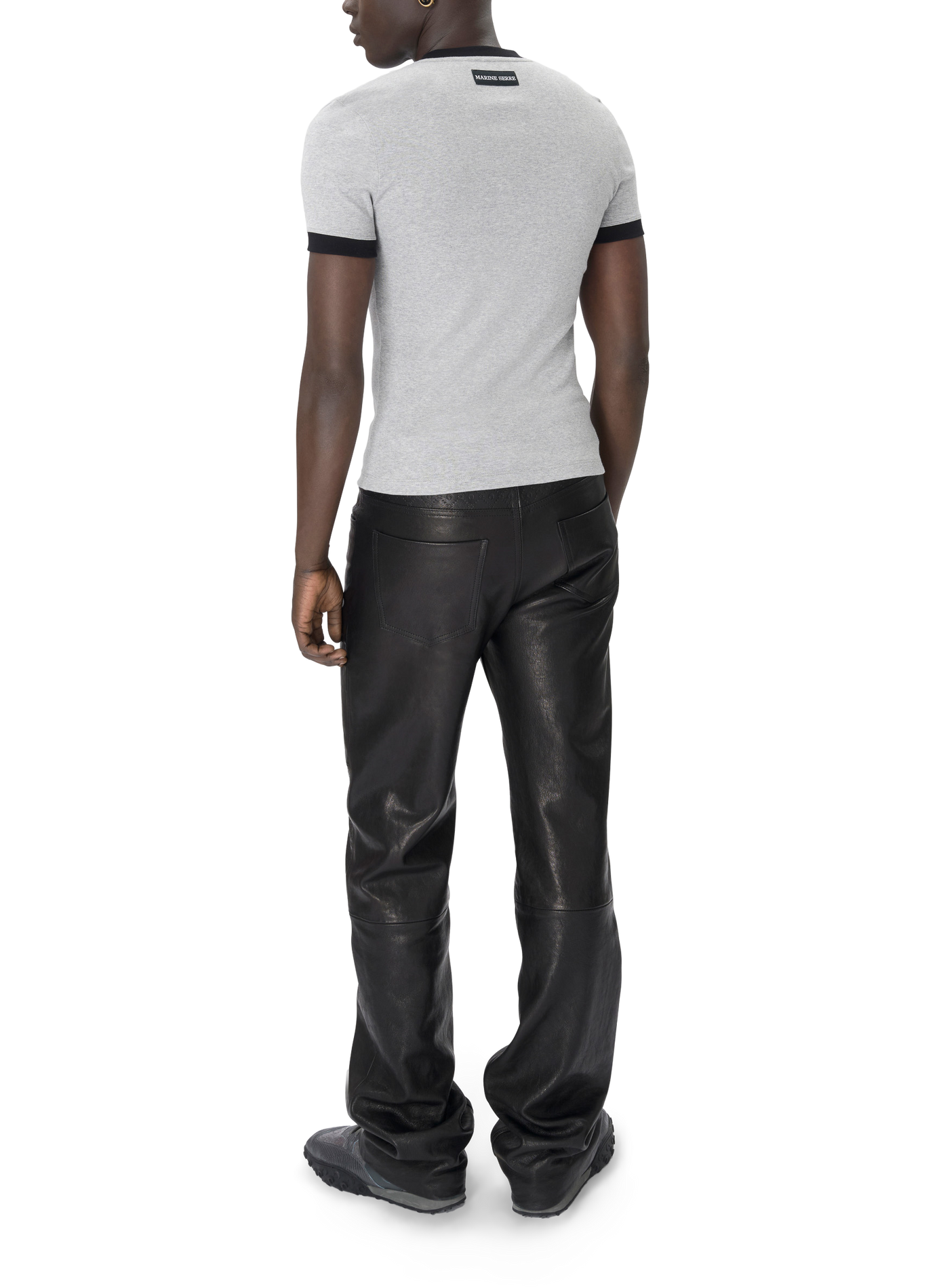T-shirt ajusté en jersey moon logo MARINE SERRE Gris