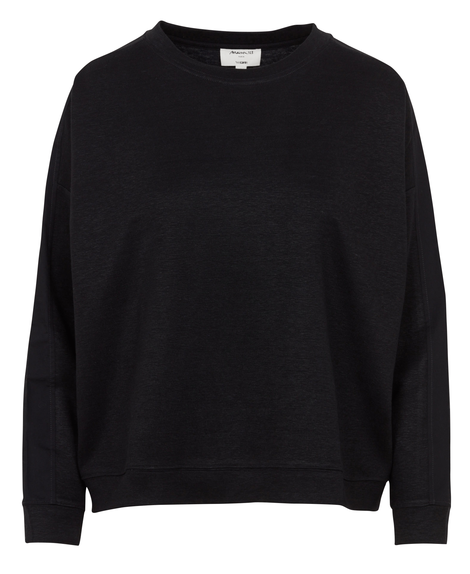 Tee-shirt col rond en lin mélangé lisa MAISON 123 Noir
