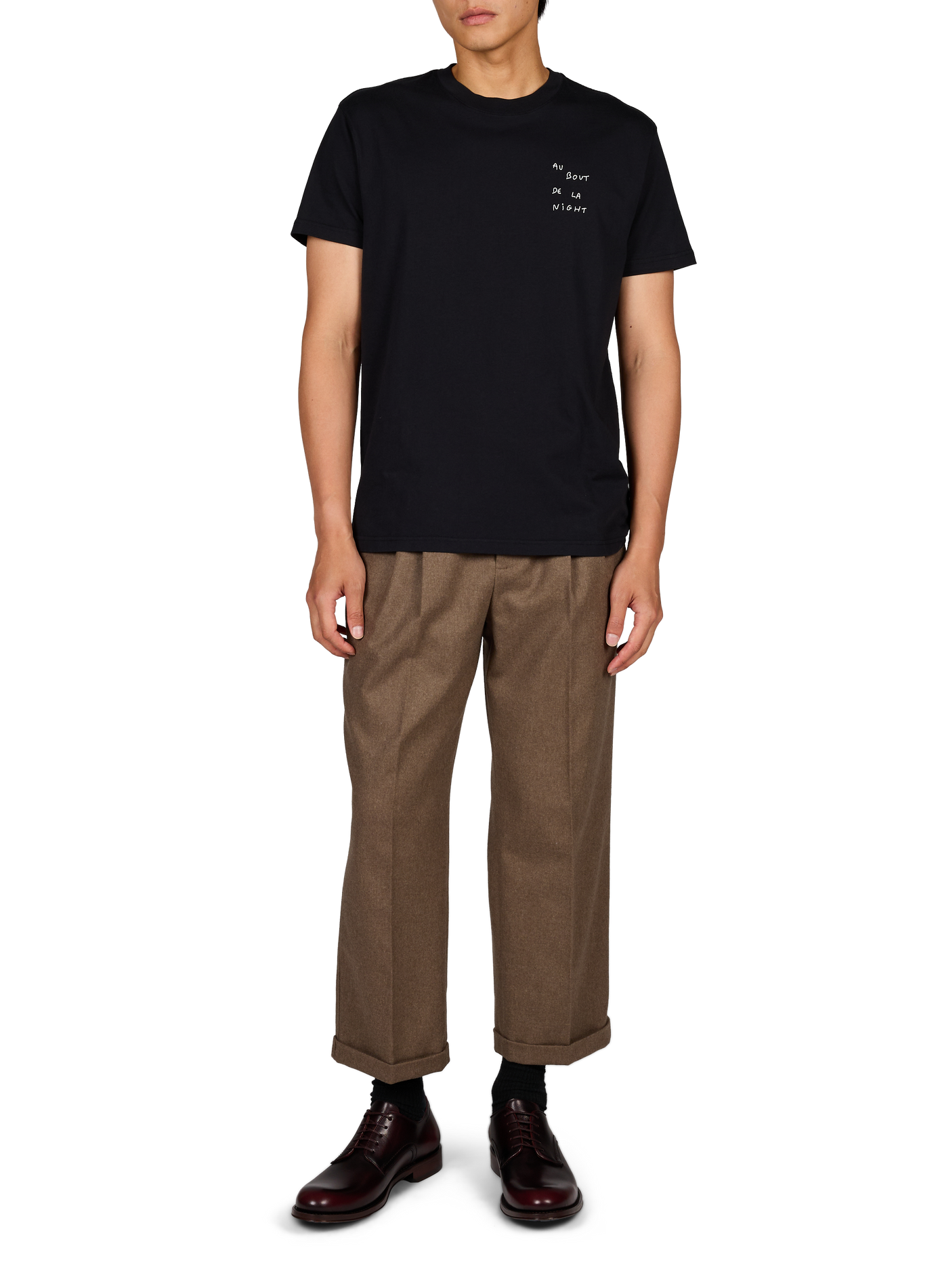 Popincourt embroidered cotton t-shirt MAISON LABICHE Black