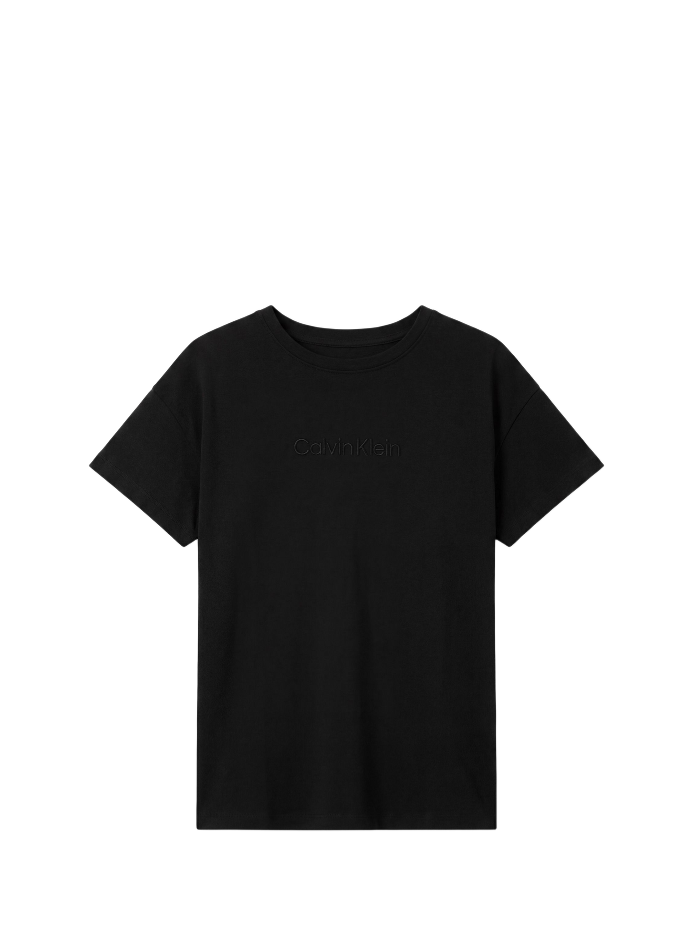 T-shirt with brand embroidery in blended cotton CALVIN KLEIN Black